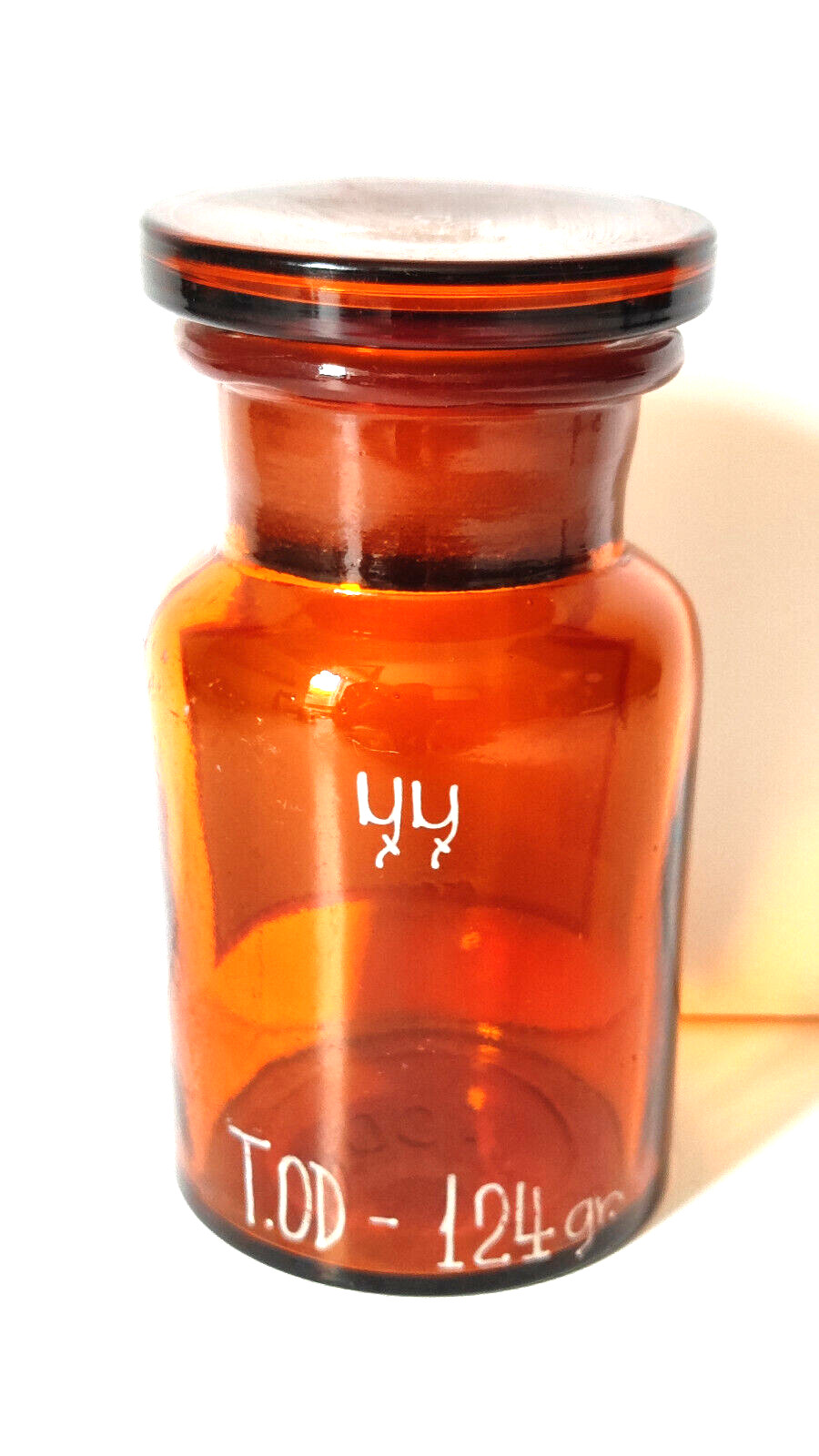 BLANK LABLE, Vintage Glass Apothecary Pharmacy Brown Jar, 100 ml, Cap
