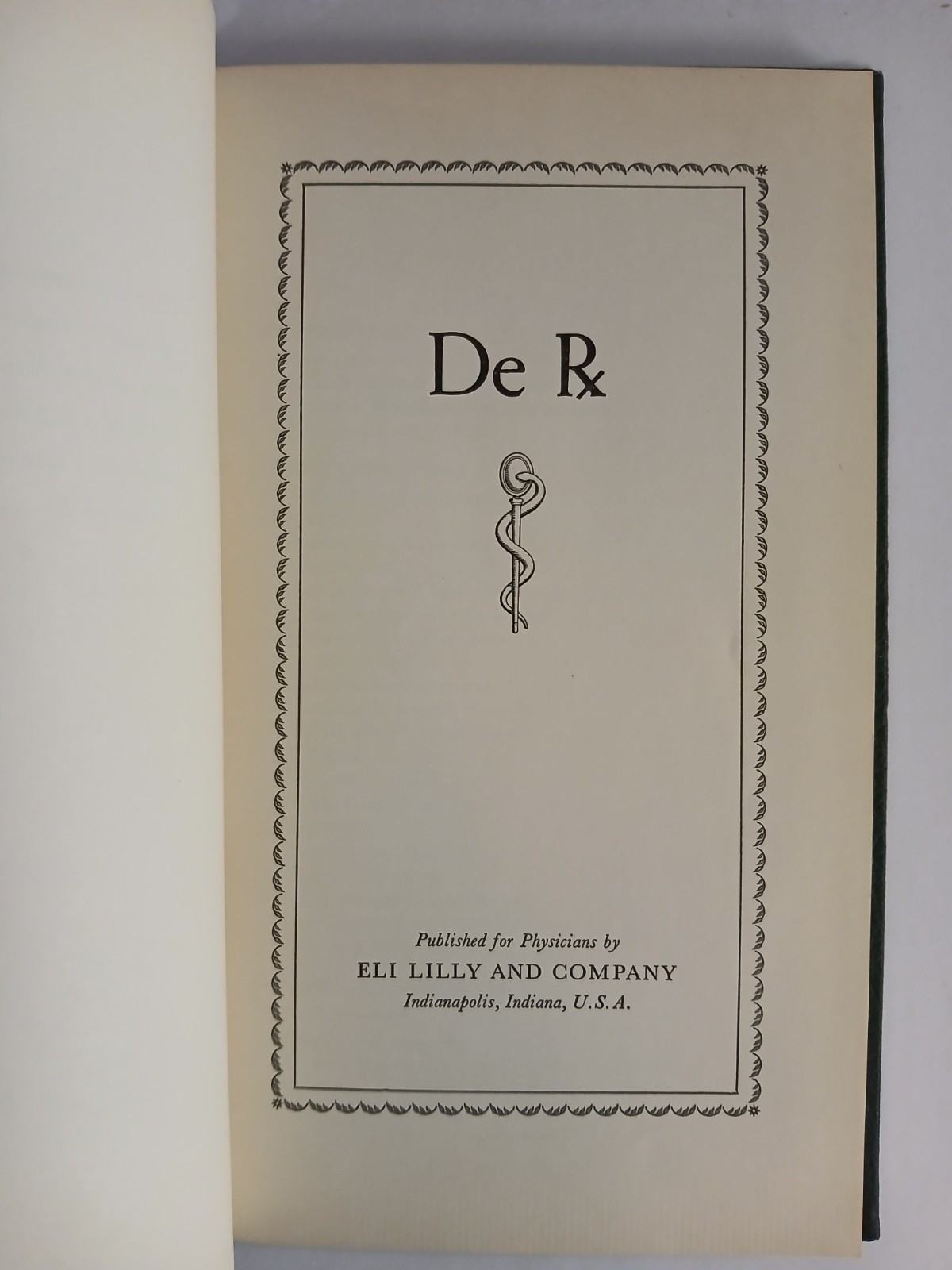 Vintage 1939 De Rx Medical Reference Book Eli Lilly Pocket Drug Guide