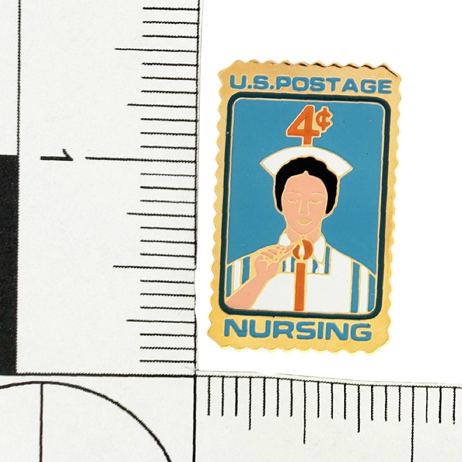 Vintage U.S. Postage Nursing Stamp Lapel Pin 4¢ USPS Nurse Winco Intl Licensed