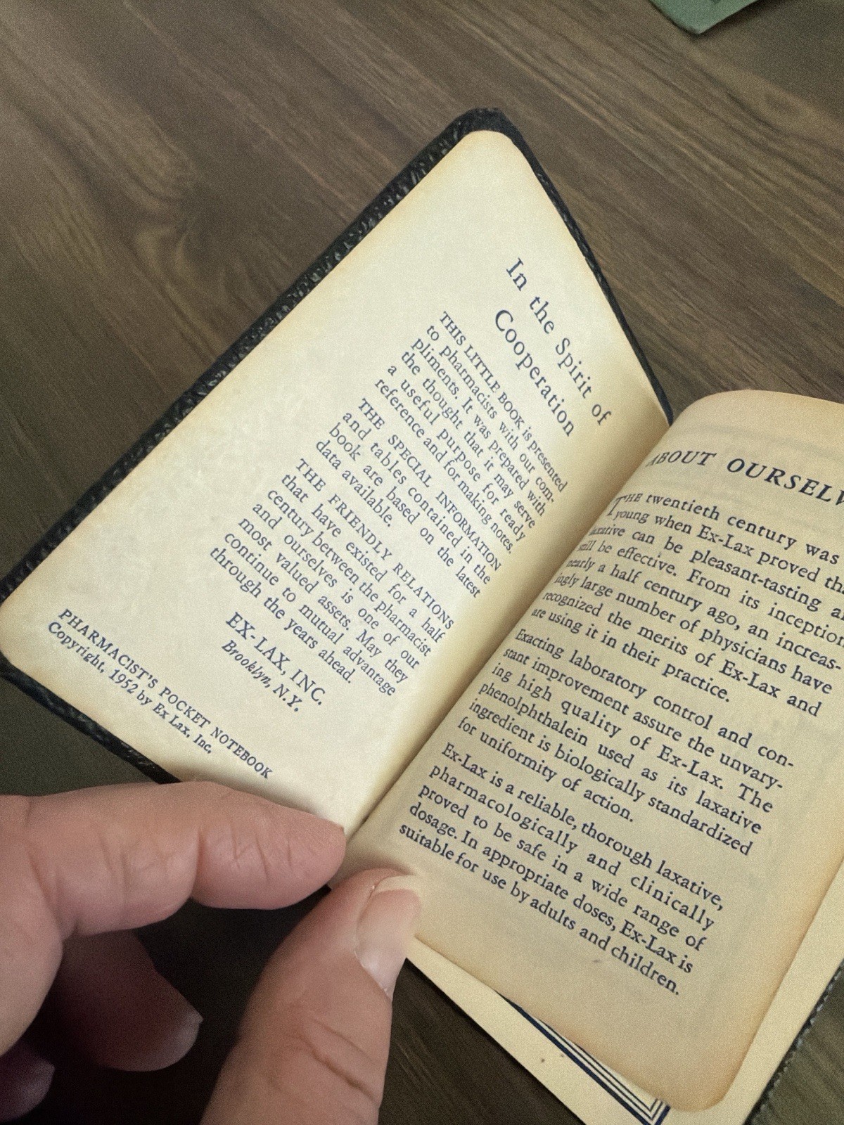 Vintage Ex-Lax Pharmacist Pocket Notebook 1952 Medical Advertising Book Ephemera