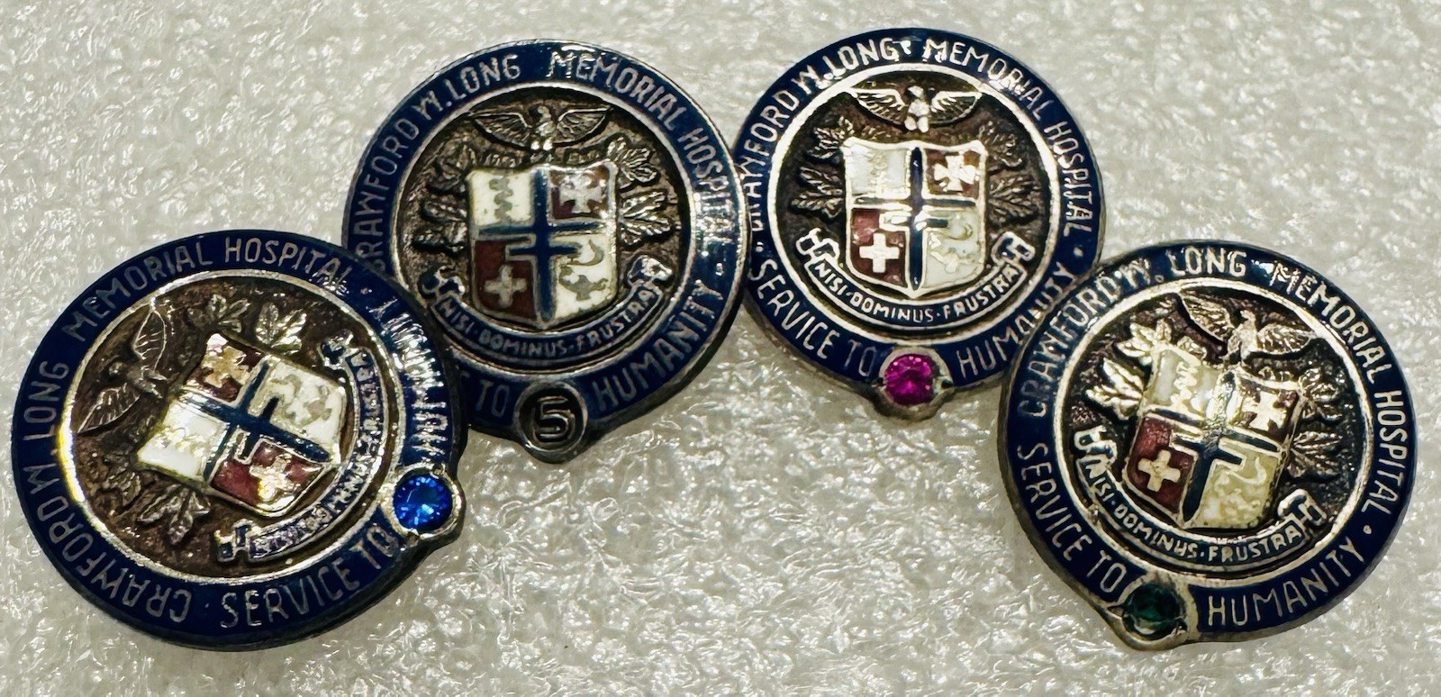 Sterling Silver Crawford W Long Memorial Hospital Nurse Service Pin LOT (4 Pins)