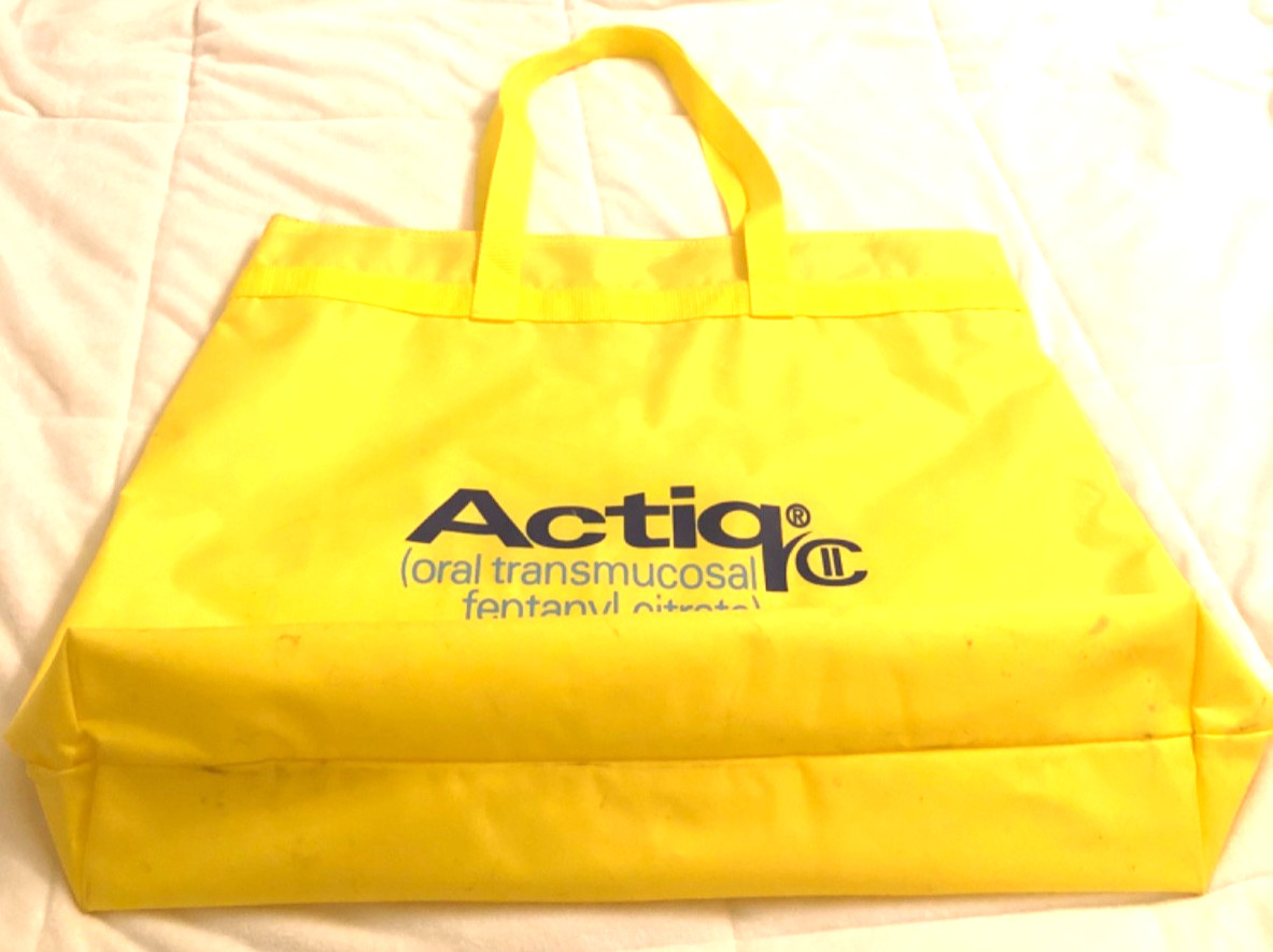 Vtg Actiq Fentanyl Zipper Tote Bag Pharmaceutical Drug Rep Promo Merch Rare HTF