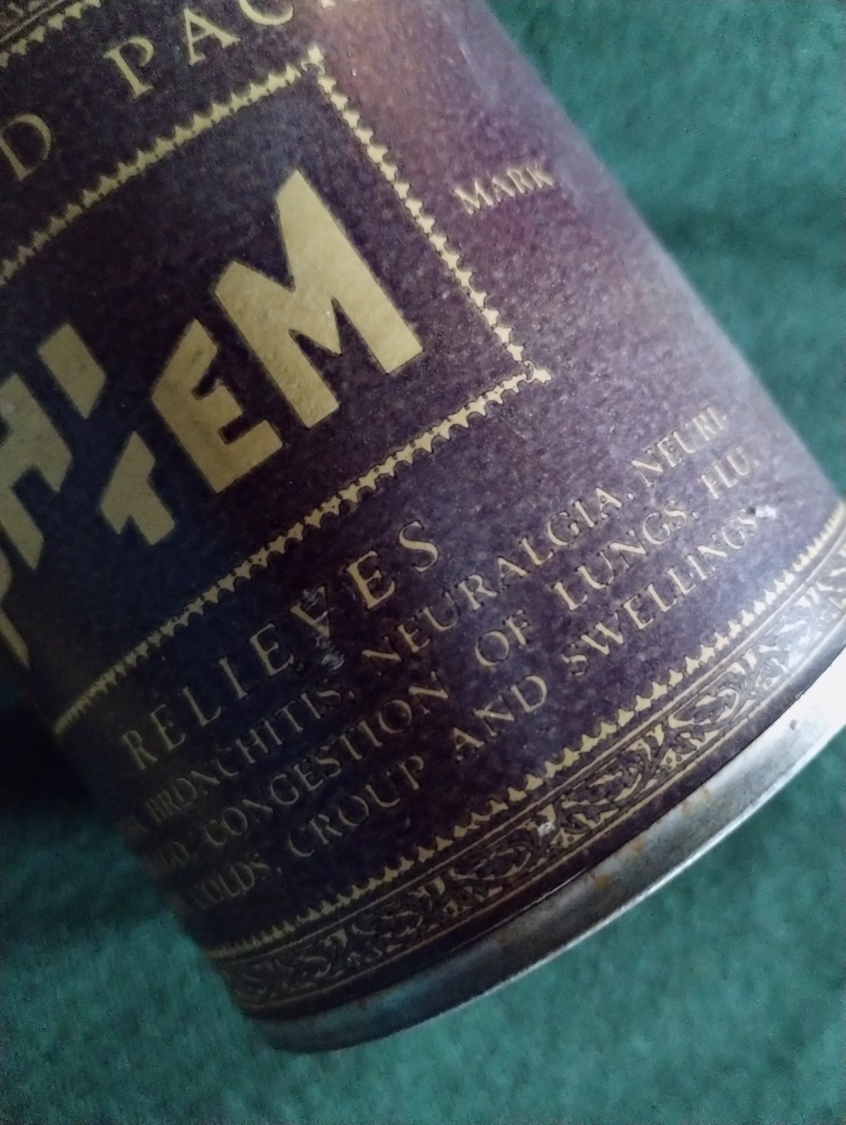 Vintage Container APOTHECARY Asthma RARE tin Medical Coughs 1930s Cure HISTORY