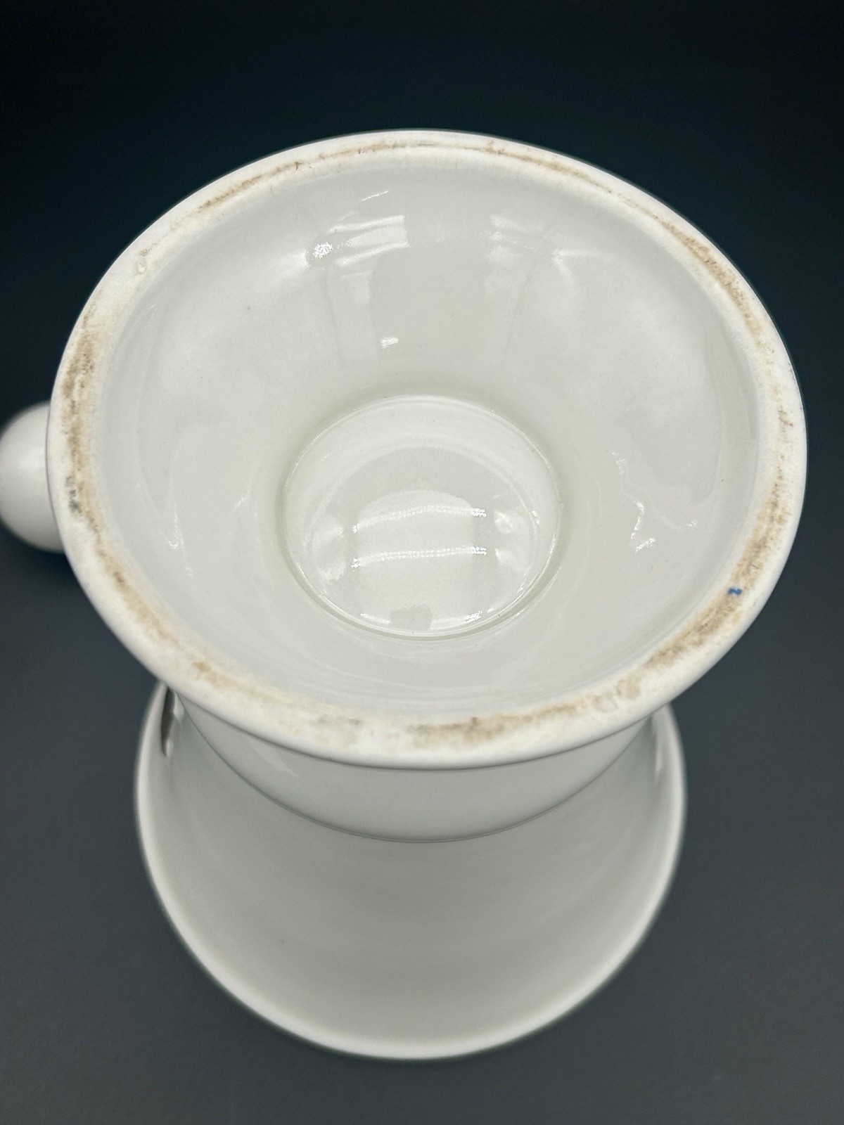 Vintage Owens Illinois RX Porcelain Mortar & Pestle Pharmacy Advertising Piece