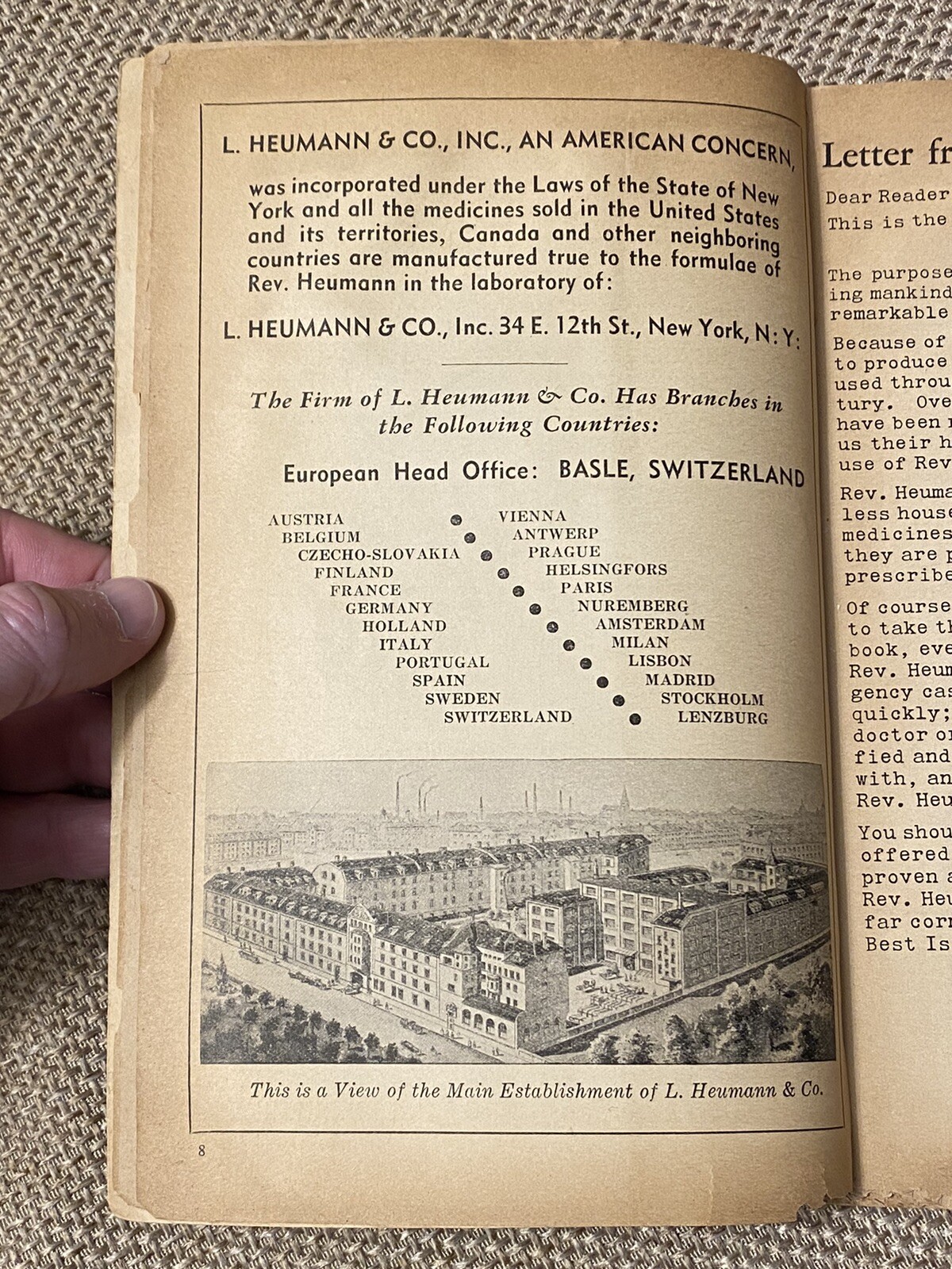 Vintage Advertising Heumann Family Health Book Patent Quack Medicine 1936 NYC
