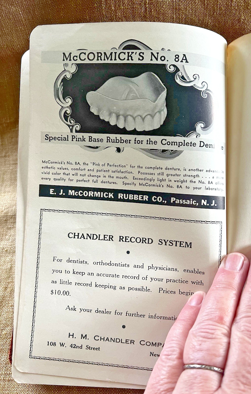 Estate Find 1940 Vtg Dentist L.D. Caulk Dental Depot Appointment Book Teeth