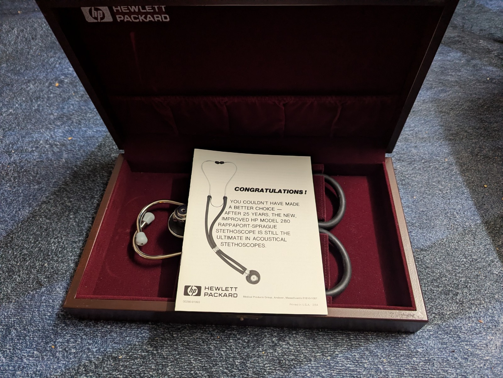 HP Hewlett Packard Rappaport Sprague Vintage Stethoscope 280 for collectors