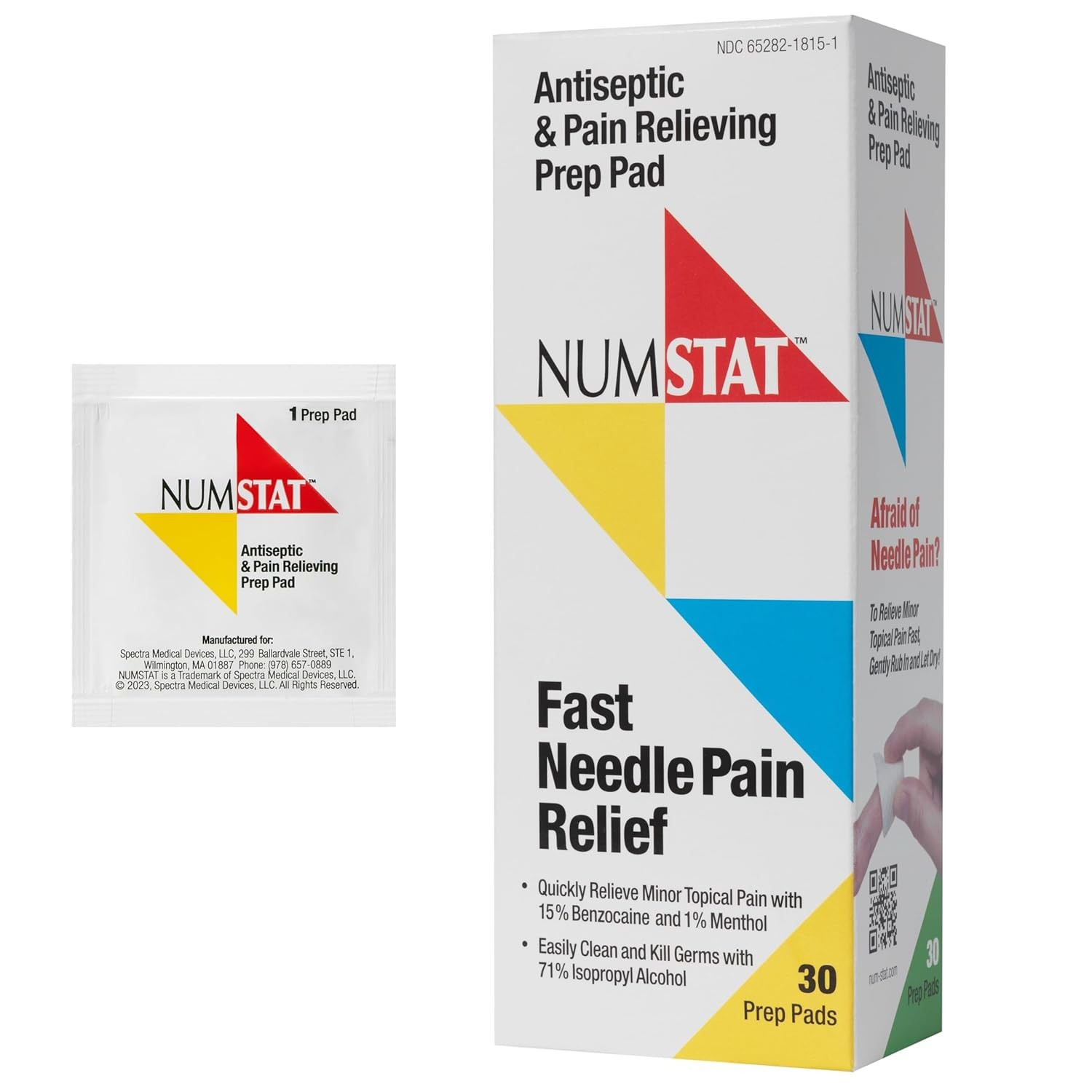 Antiseptic Numbing Wipes for Needle Pain Relief, 2-In-1 Formula with…