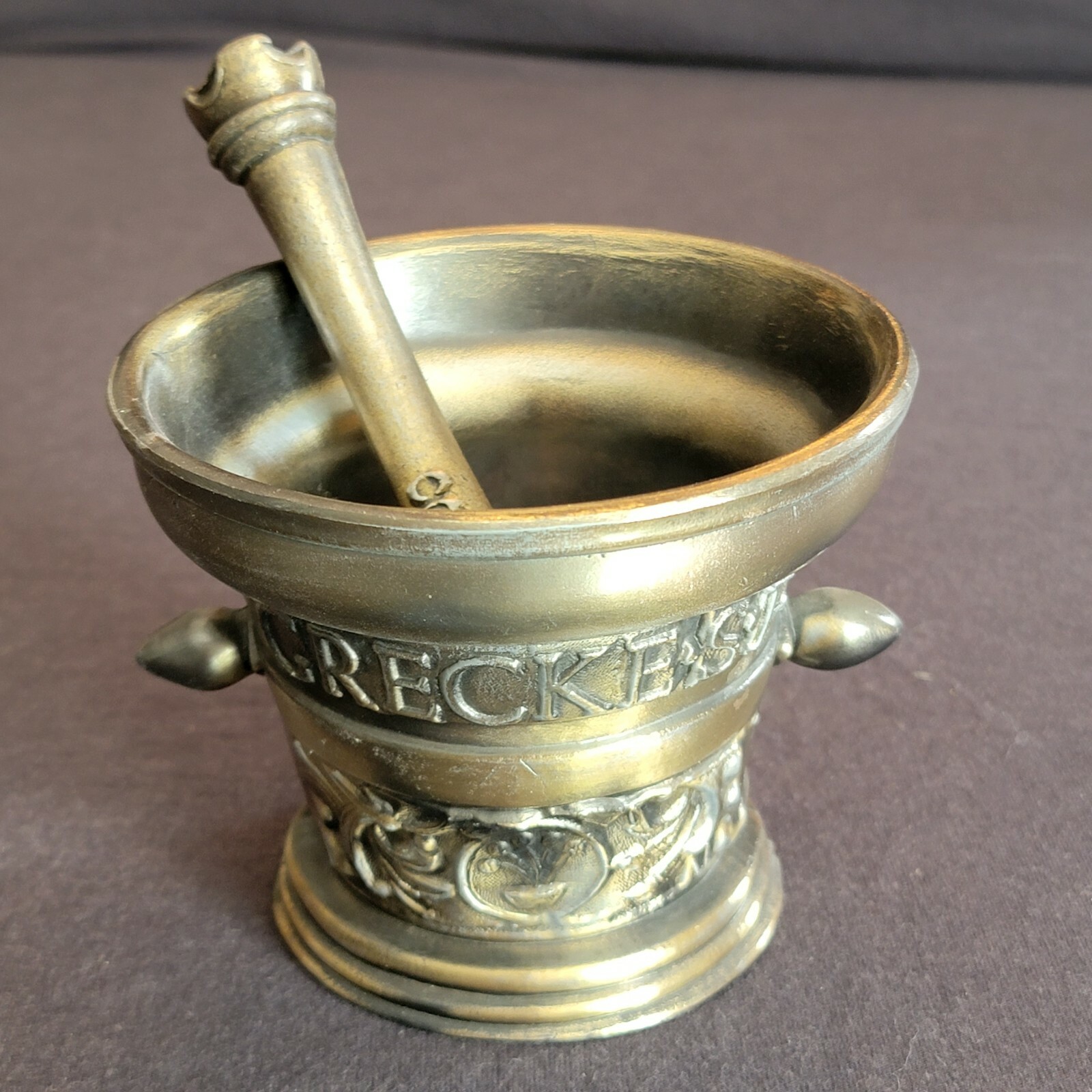 Mortar & Pestle RAK1 Richard Klein Bronze – Dated 1787 R.A.K 1 Coricidin Pestle