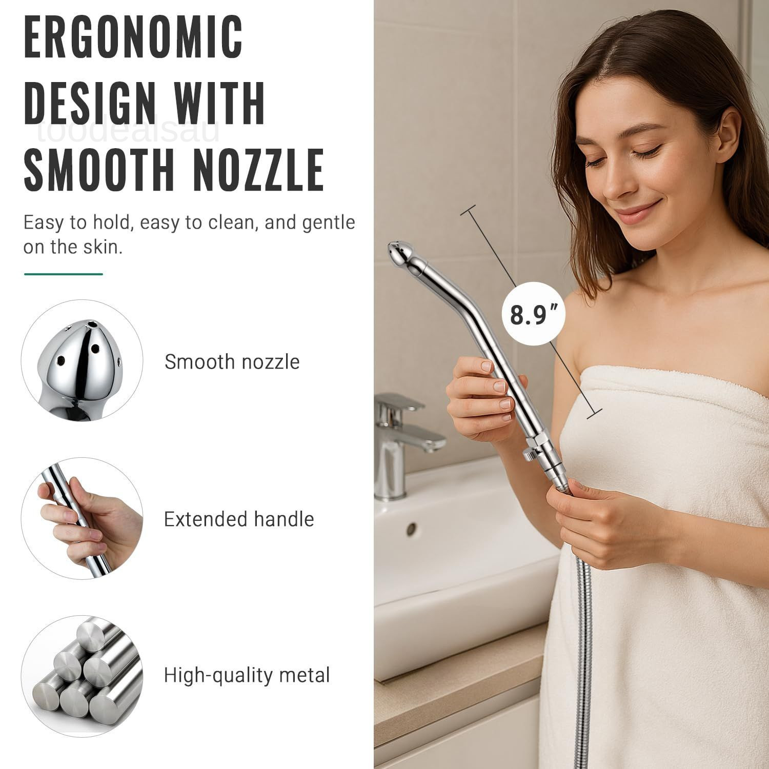 Shower Enema System with Water Control Valve and Polished Chrome，matte Black