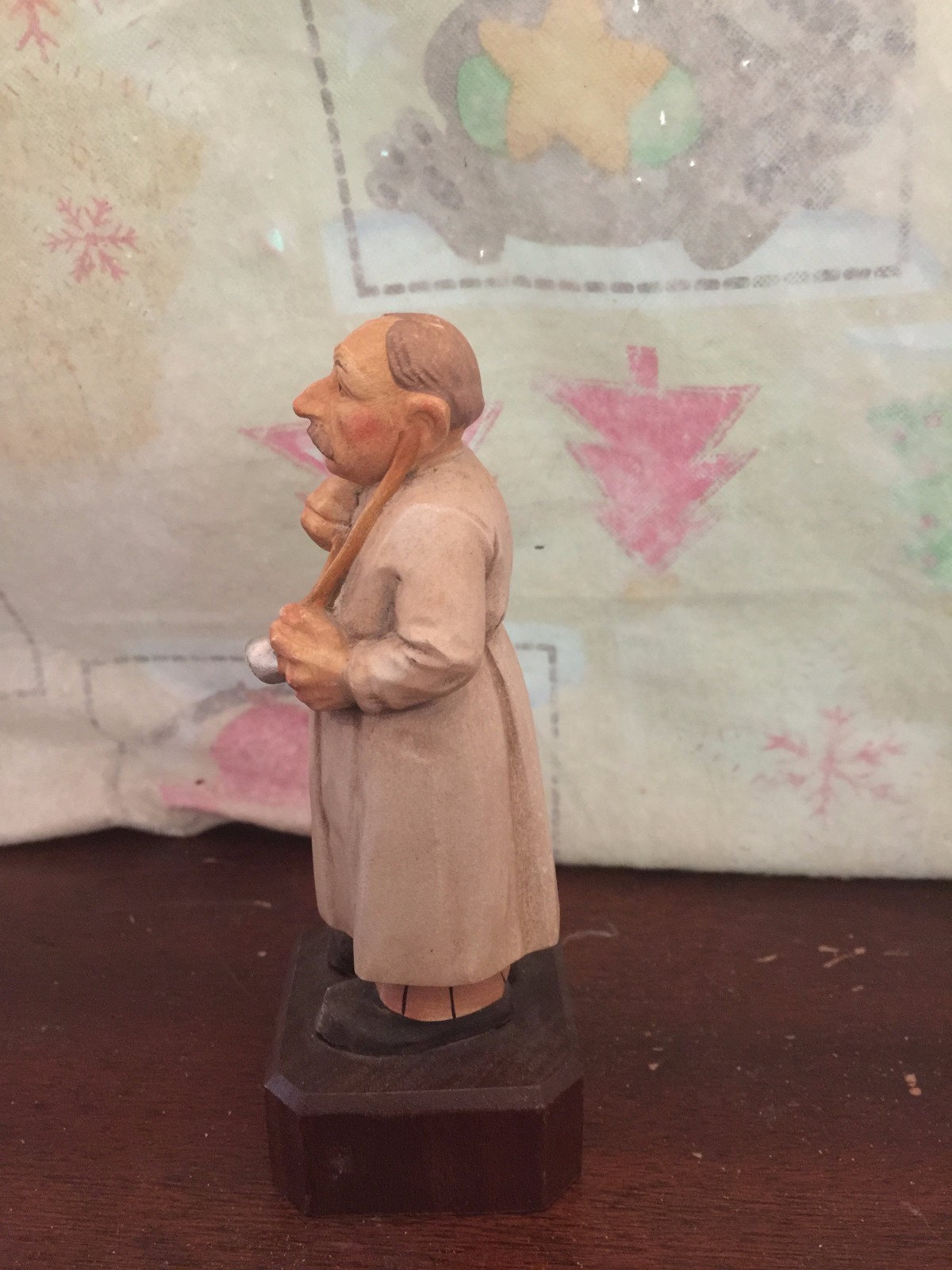 Vintage Ceramic Doctor on Wood Base Figurine General Practitioner