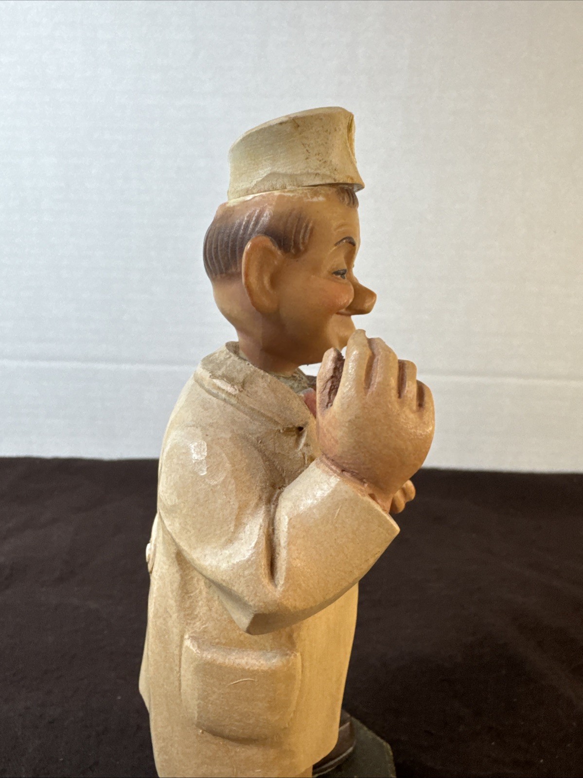 Anri Ears Nose Throat Specialist Medical Doctor Art Carved Wood Italy VTG
