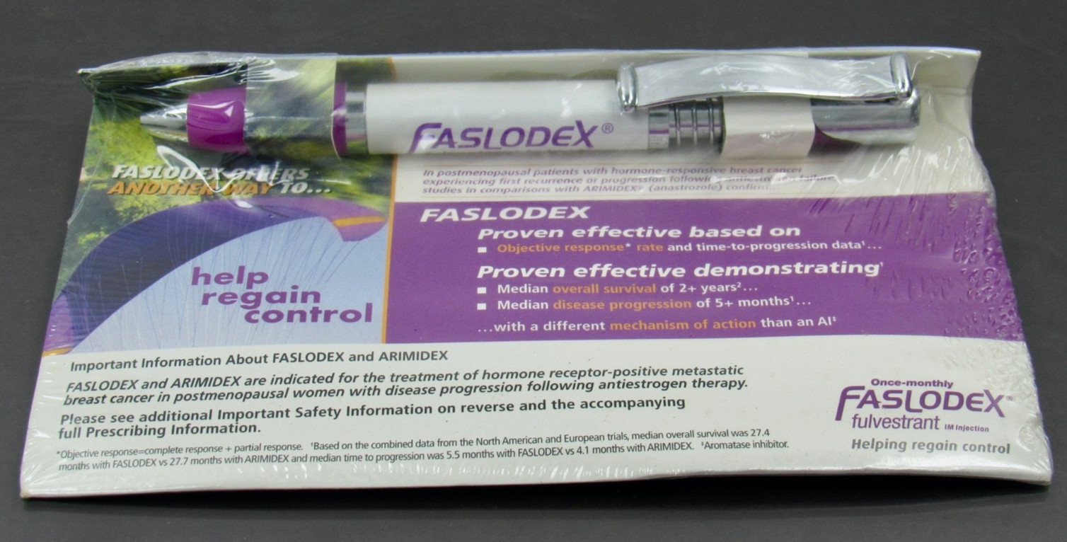 Exquisite Faslodex Heavy Metal PEN Drug Rep Pharmaceutical Promo SEALED on Card