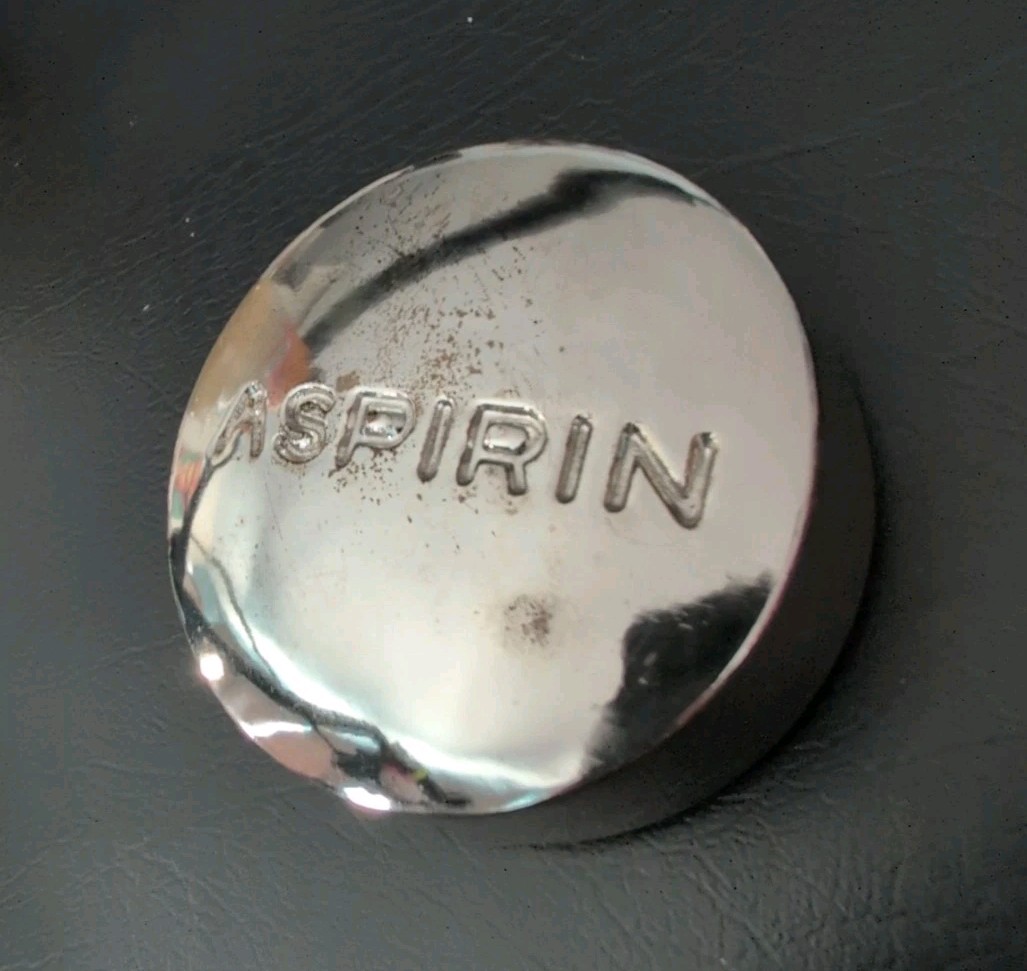 RARE Vintage Silver Oversized Novelty Asprin Paper Weight Pharmaceutical