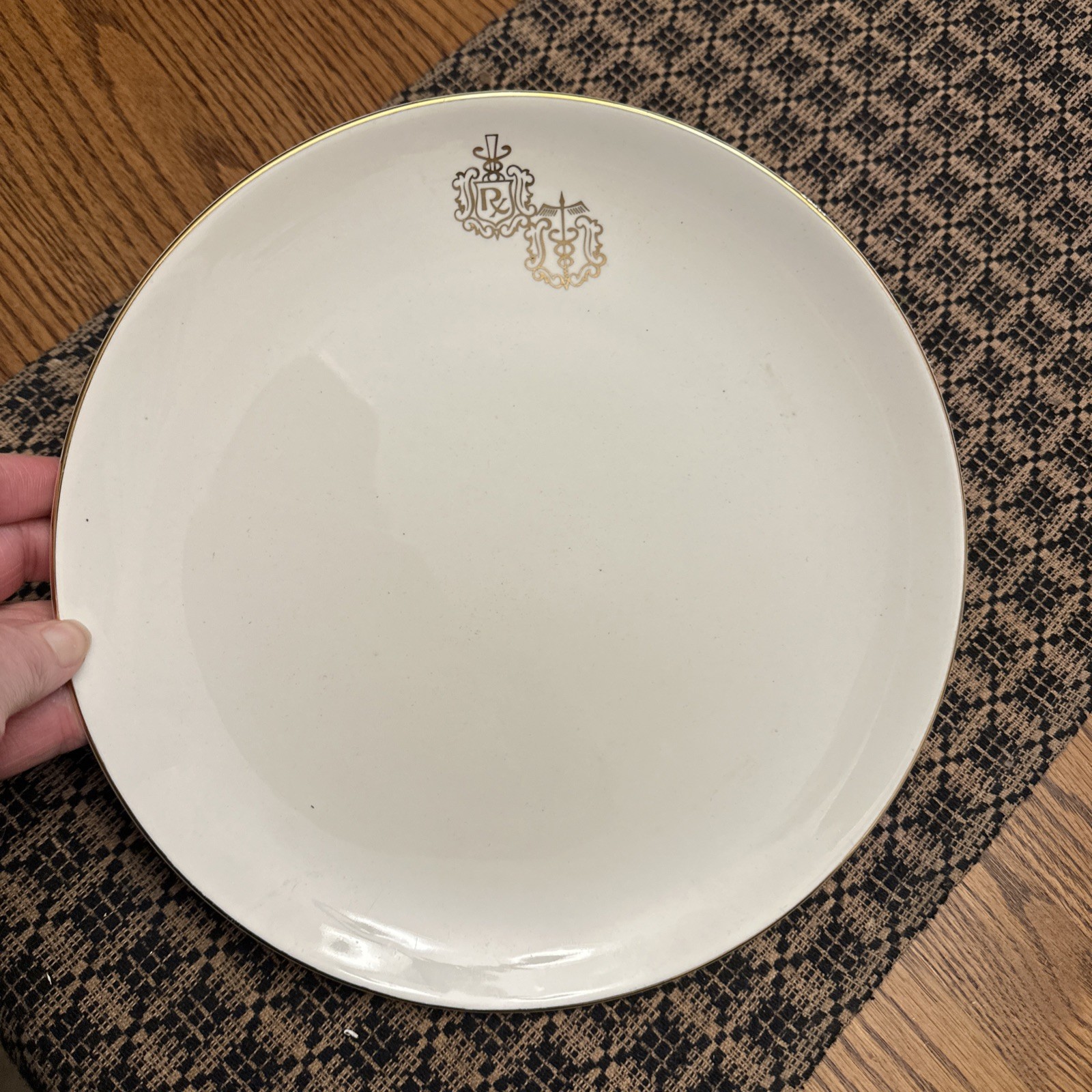 Vintage Pharmacy Rx Apothecary Porcelain Plate By Owens-Illinois