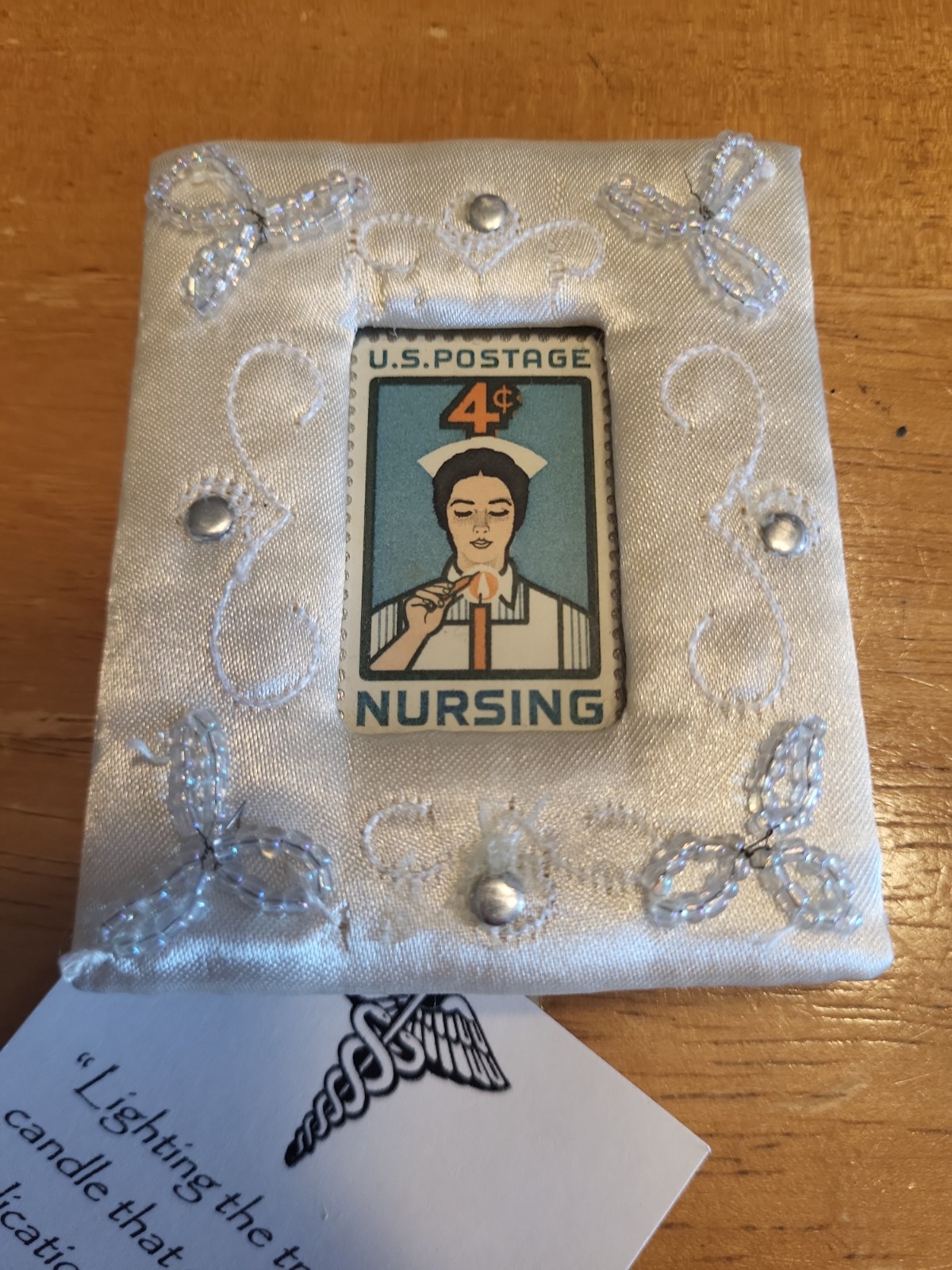 Vintage 1961 4 Cent Nursing Stamp In Frame not canceled, good gift