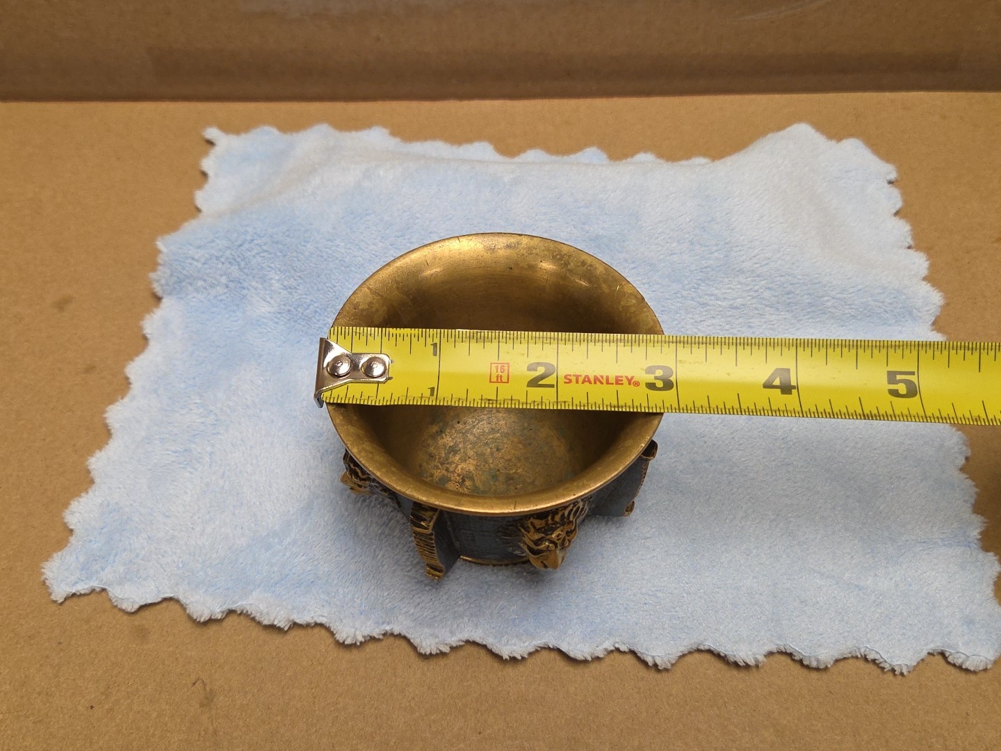 Vintage Heavy BRONZE BRASS MORTAR Lion head figure