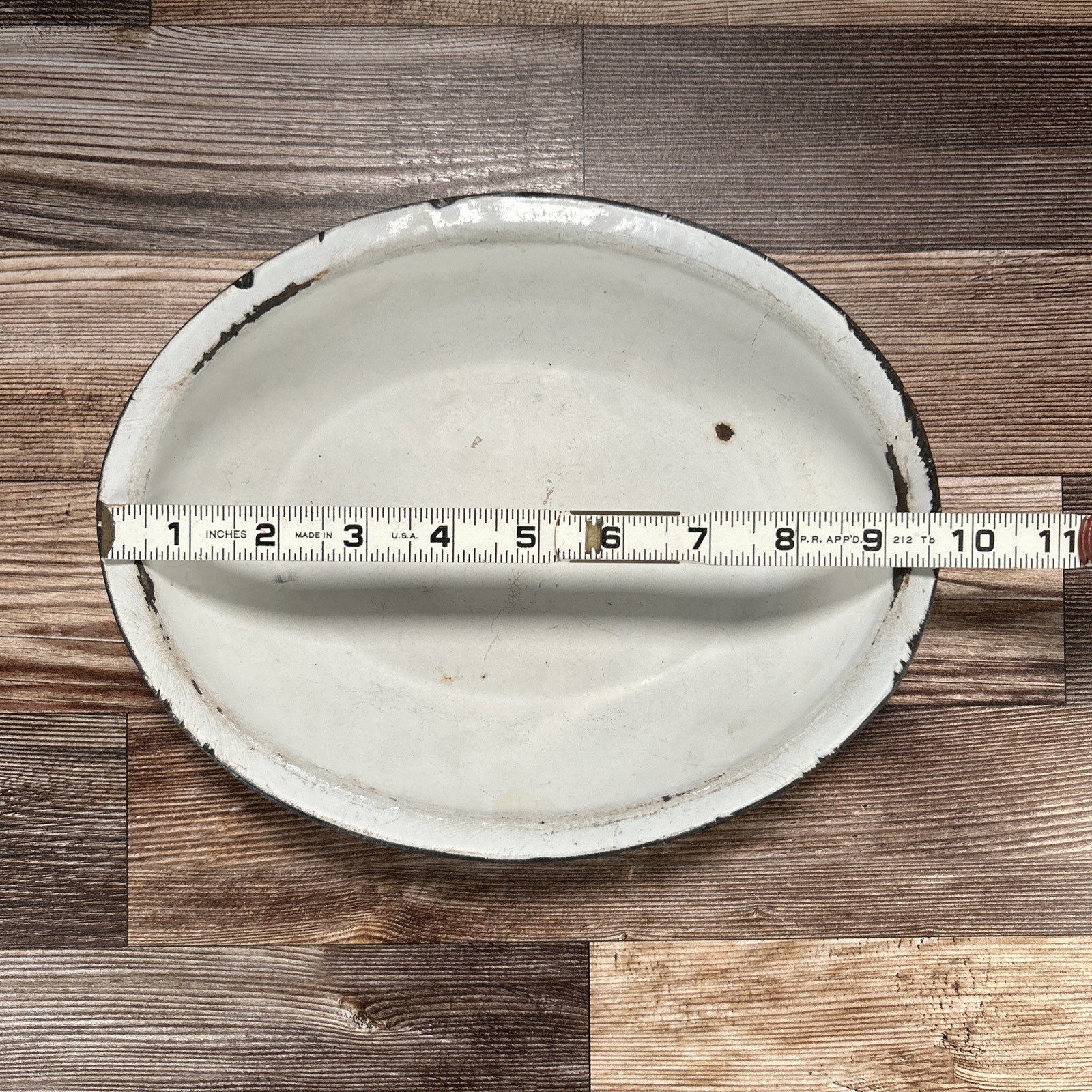 Vintage Enamelware Hospital Wash Basin 10″ Shallow Primitive Medical Equipment
