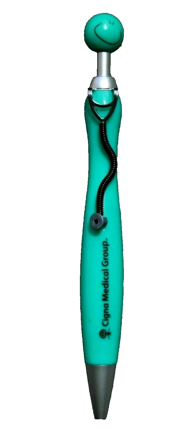 Cigna Medical Group Stethoscope Clip Smile Face Tip Click Ball Point Pen #23