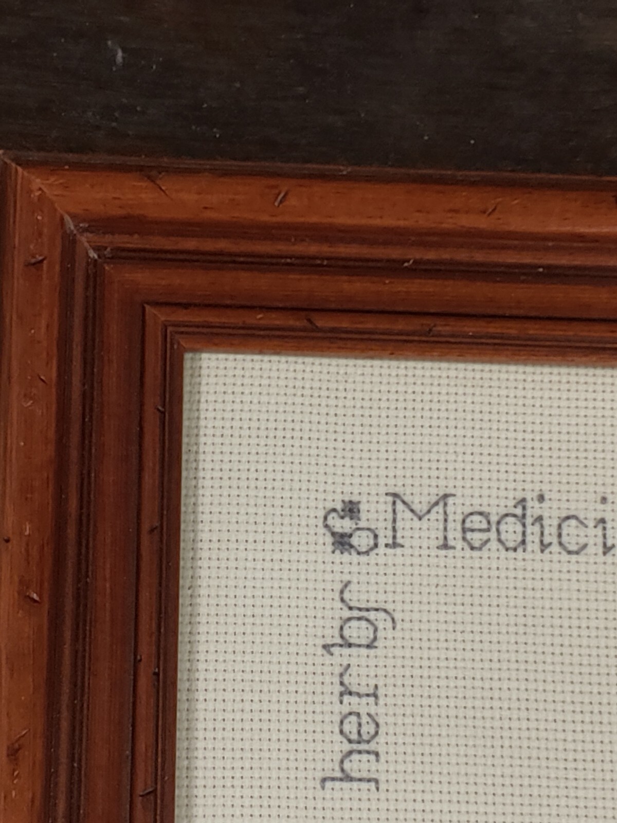 Vintage Apothecary Pharmacy Needlepoint Picture Local Medical Pharmacist 1984