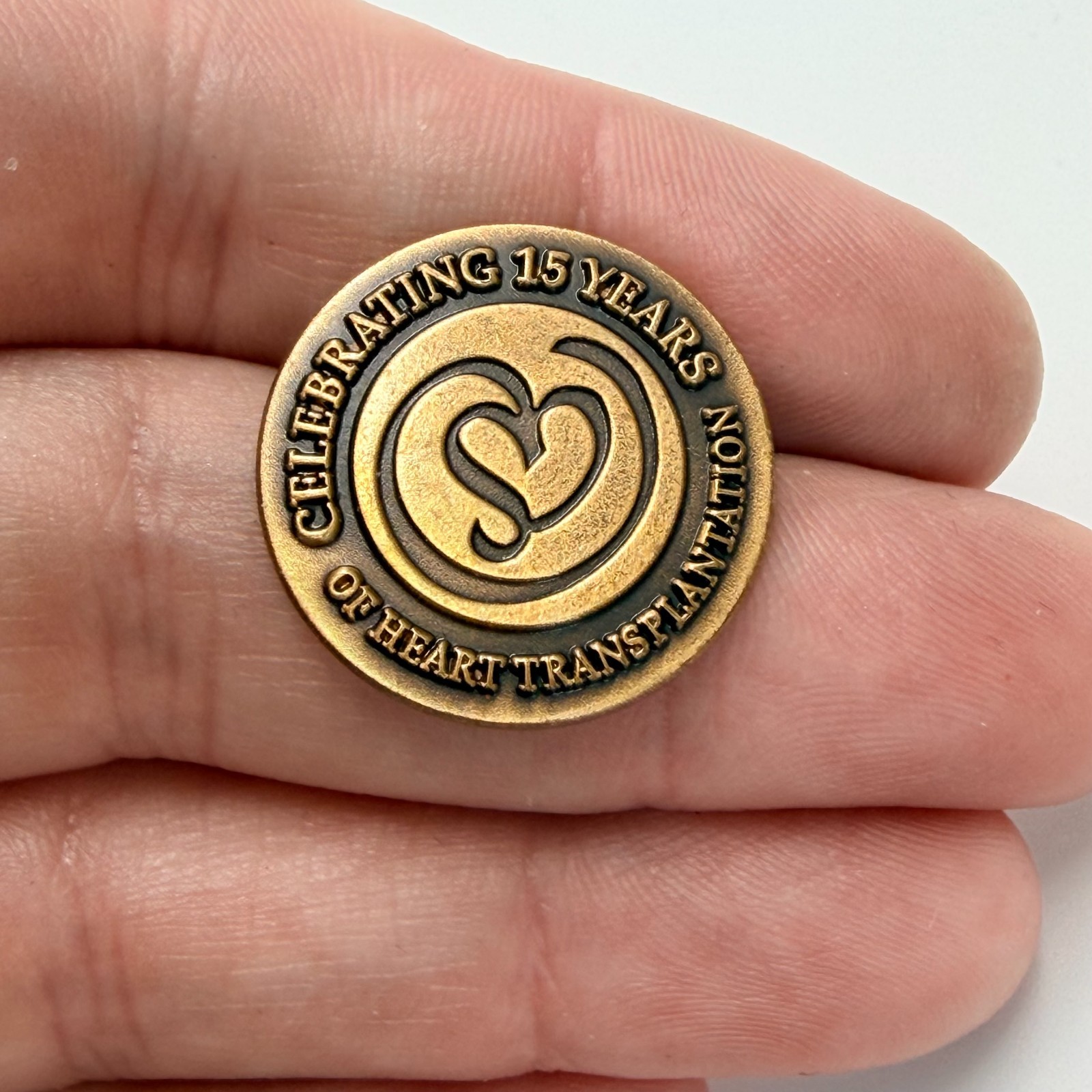 Celebrating 15 Years Of Heart Transplantation Lapel Pin Cardiology Medical Badge
