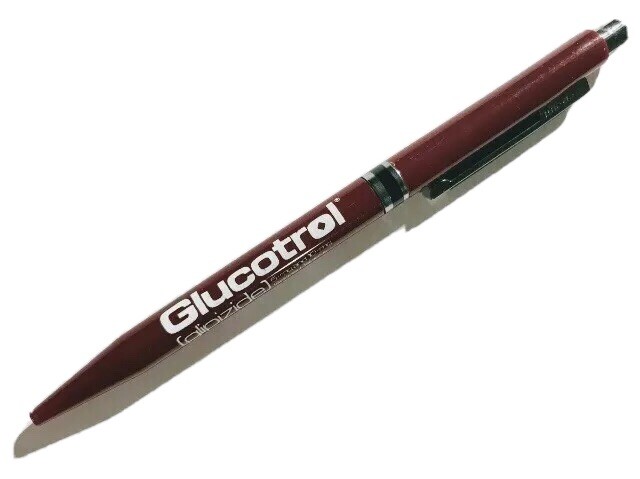 GLUCOTROL Pfizer DRUG REP PHARMACEUTICAL Vintage Collectible Maroon Click PEN