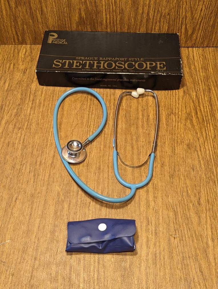 Vintage SPRAGUE RAPPAPORT Style Stethoscope Model No. 105 Prestige Medical w/box