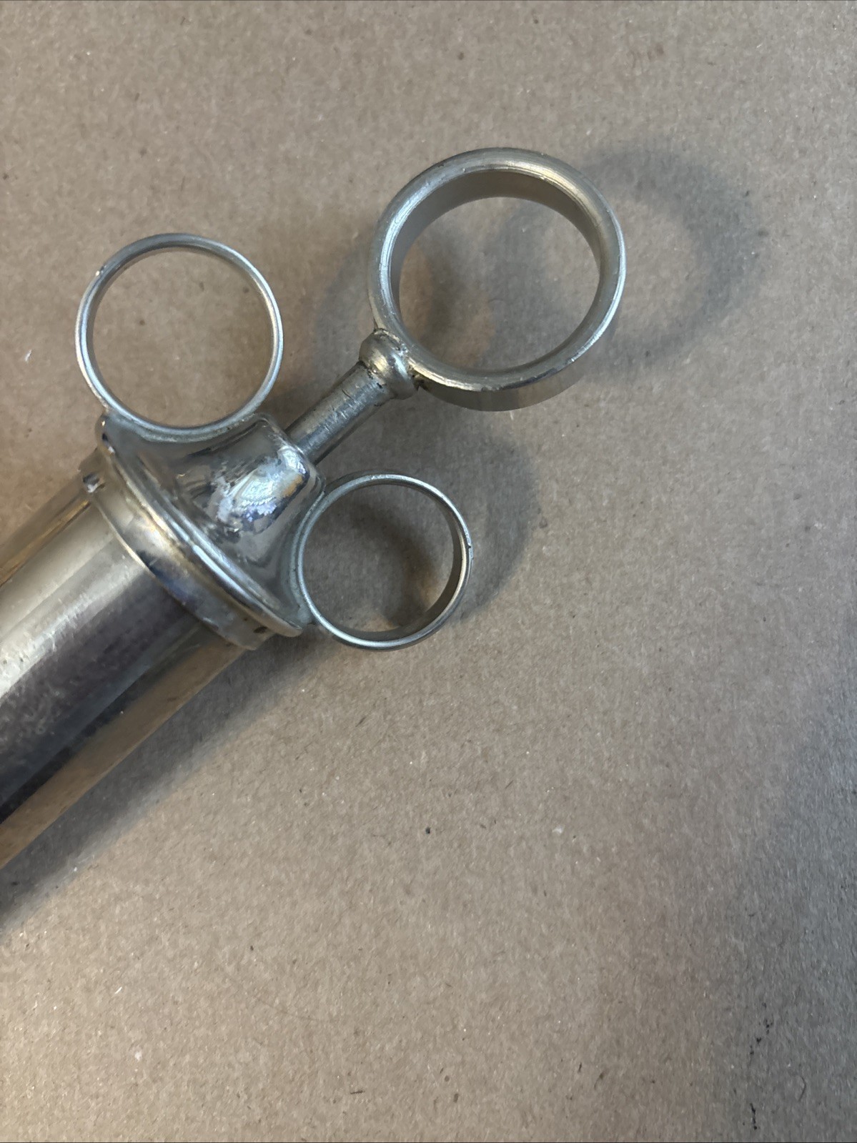 Antique Vintage Brass Medical Syringe VGC Unsigned Smooth Injection Pull