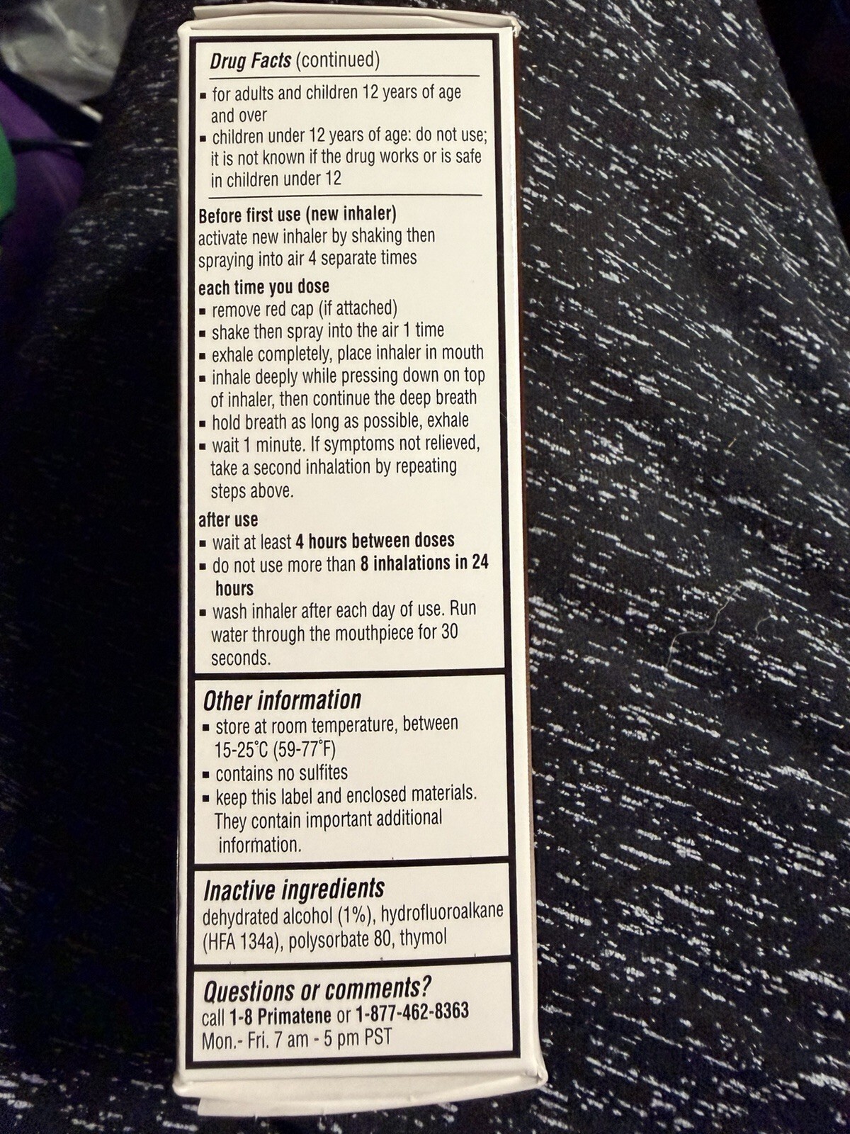 Primatene Mist Epinephrine Inhalation Aerosol 160 Sprays Exp 2027 #605