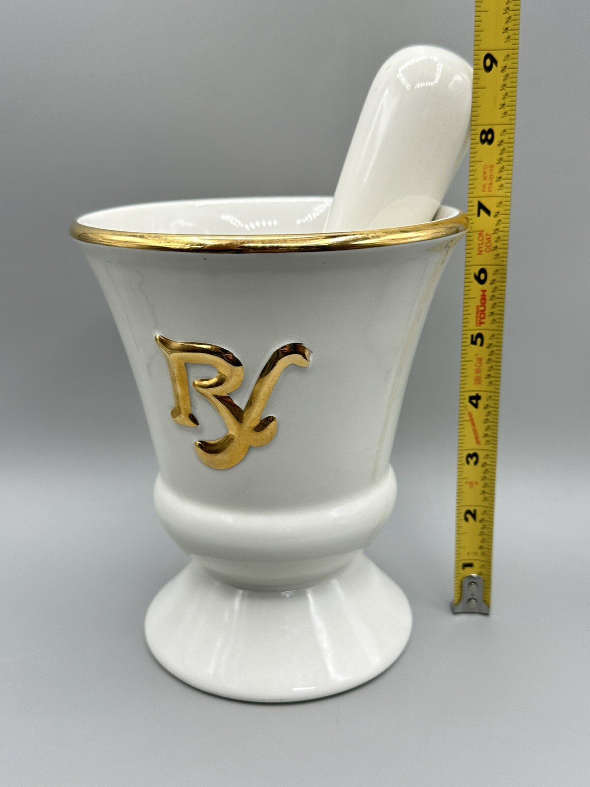 RARE Vintage Owens Illinois RX Porcelain Pharmacy Apothecary Mortar & Pestle Set