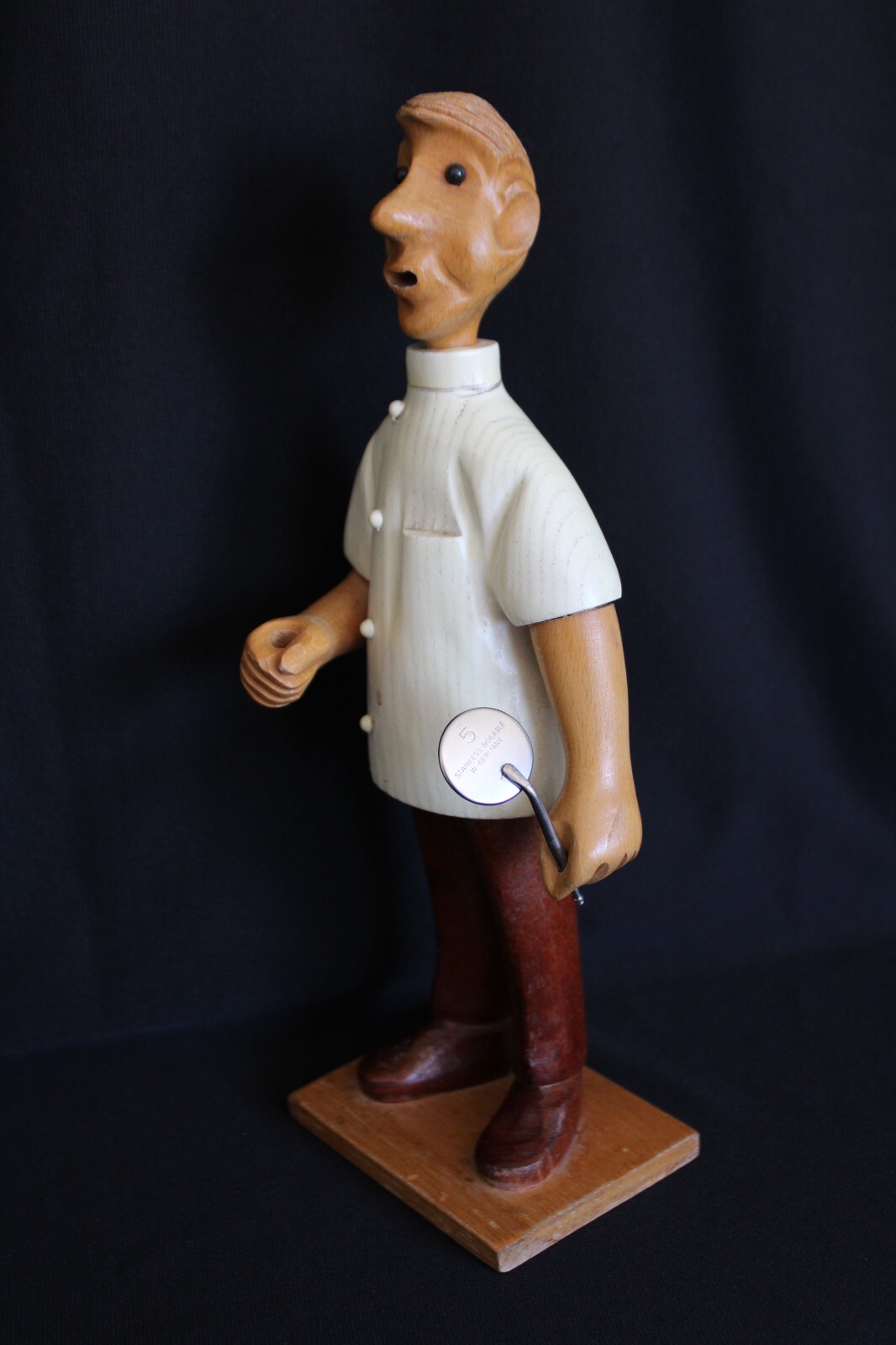 ROMER WOOD CARVED 12-1/4″ DENTIST FIGURE OFFICE DISPLAY – ITALY