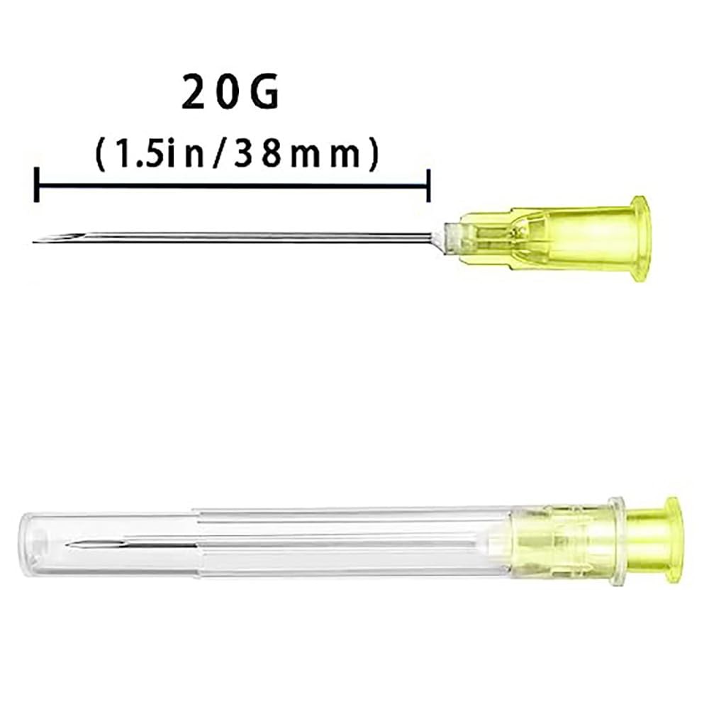 20 Gauge Needle, 20 Hypodermic （100 Pack）for Injections, 20G