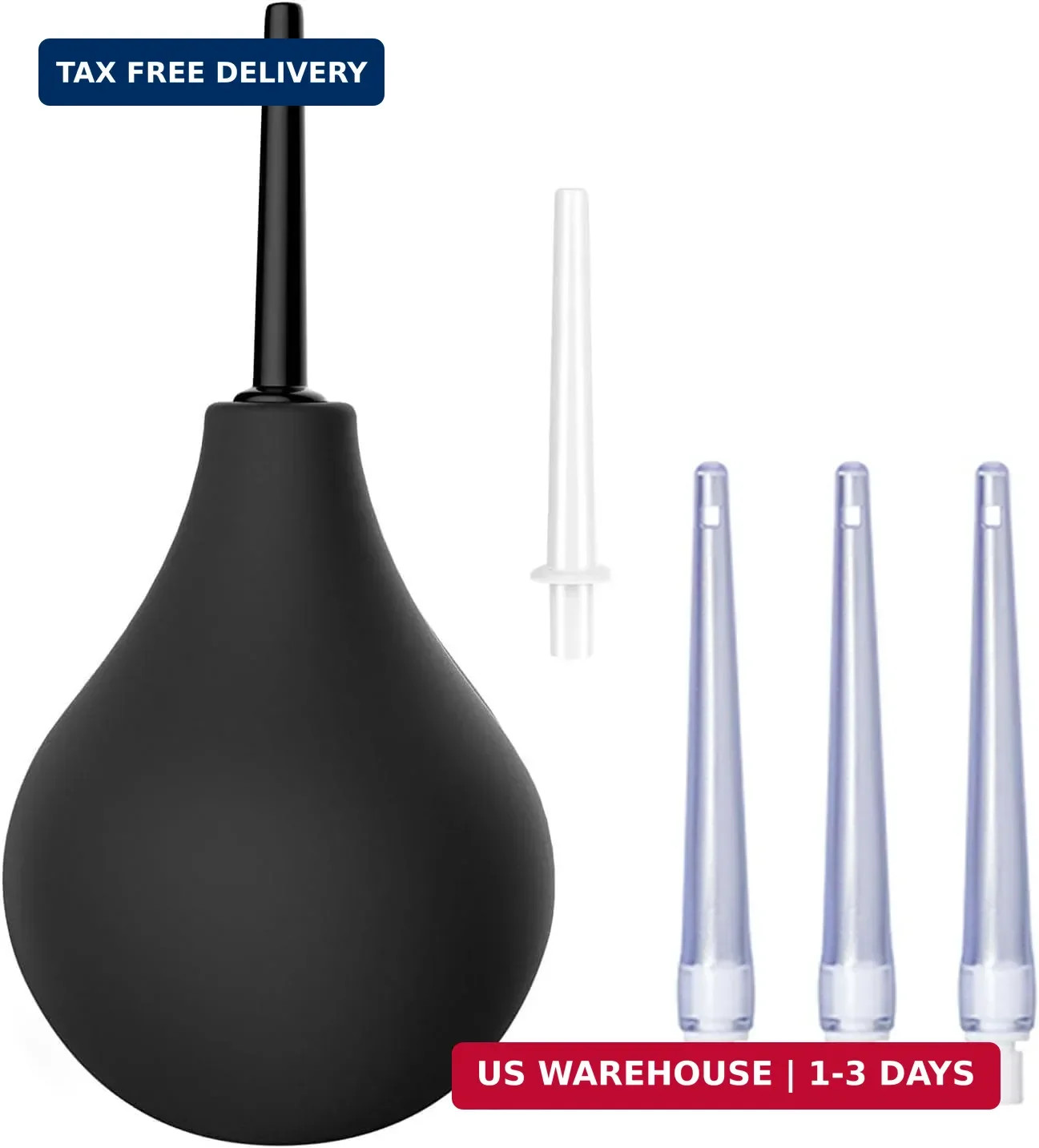 Anal Douche Enema Bulb Kit for Men & Women, 7.9oz Silicone Colon Cleansing Kit w