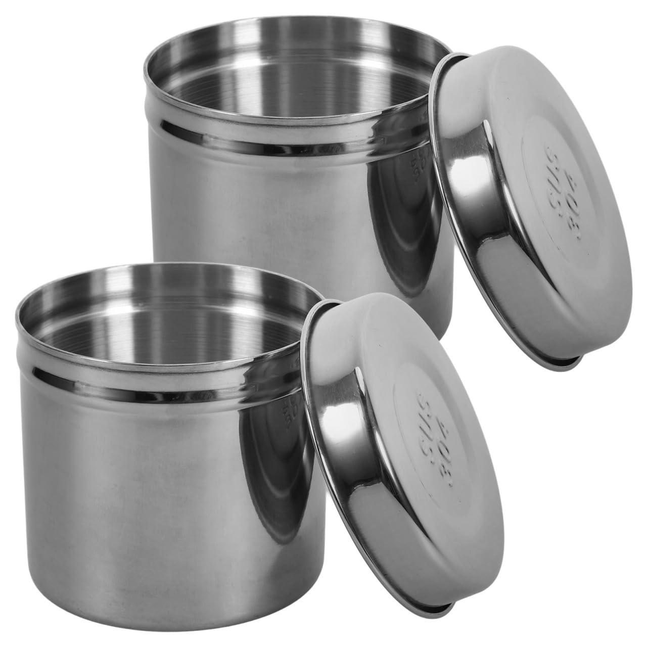 2 PCS Stainless Steel Jars Iodine Gauze Holder Iodophor Canister 3.14 Inch
