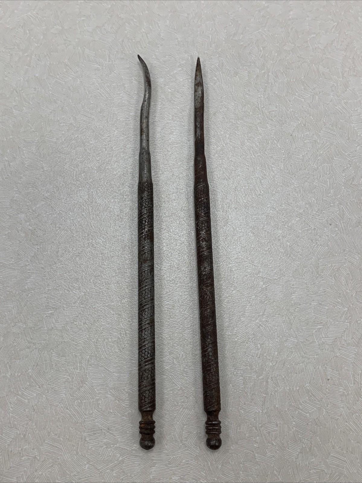 Antique Dental Tools Instruments Lot of 2 Picks Unbranded Heavy