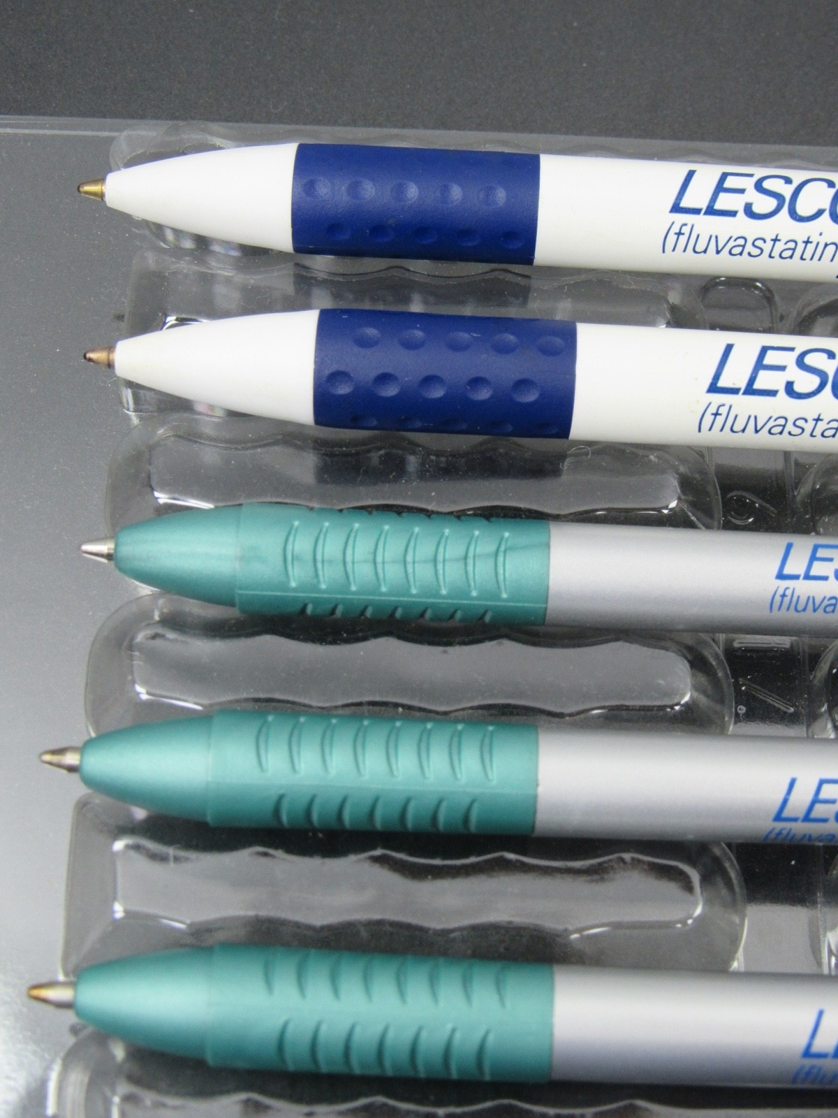 Lescol PENS Drug Rep Pharmaceutical Promo Advertising Lot of 5 BIC & Thin Silver