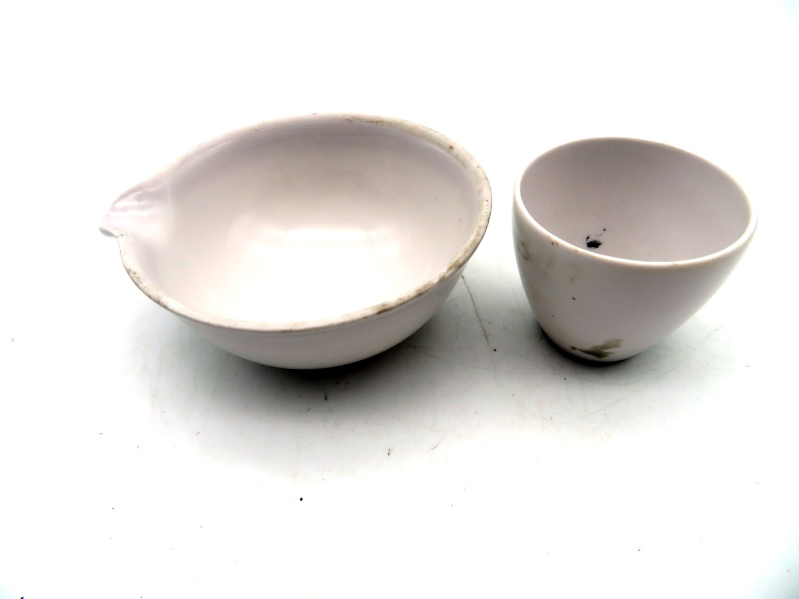 Vintage Coors USA Porcelain Labware Evaporating Dish and Crucible