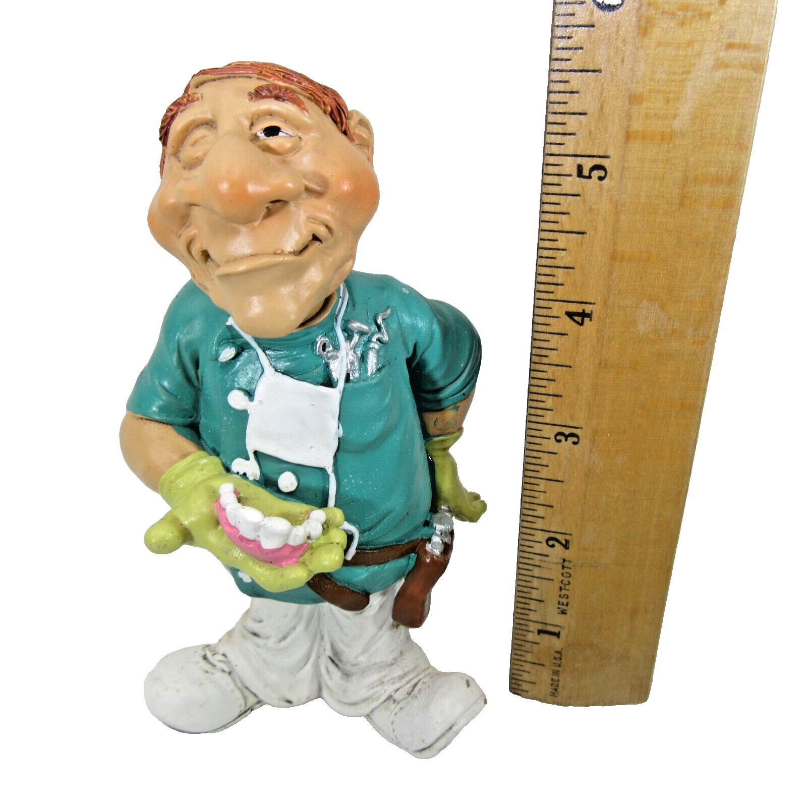 5.5″ Dentist whimsical dental figurine dentures vintage resin DDS doctor gift