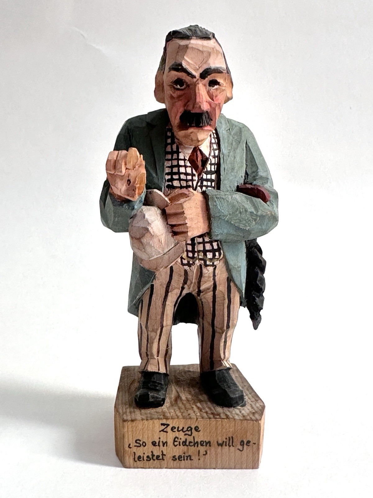 Vintage 1940s German Wood Hand Carved Folk Art Zeuge/Witness Figure