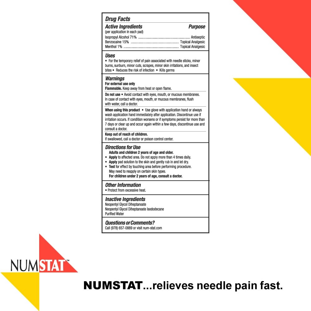 Antiseptic Numbing Wipes for Needle Pain Relief, 2-In-1 Formula with…