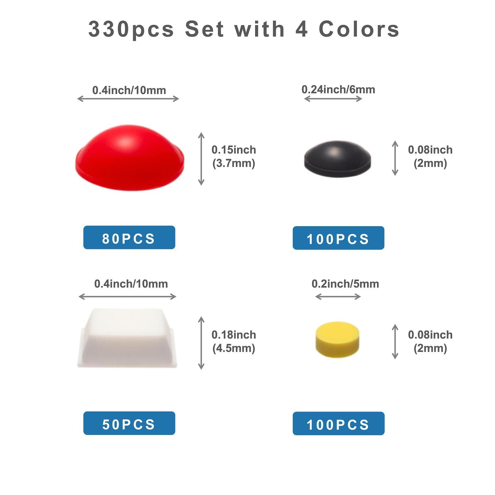 Bump Dots for Visually Impaired 330 Pcs Combo Pack with 4 Colors – Low Vision…