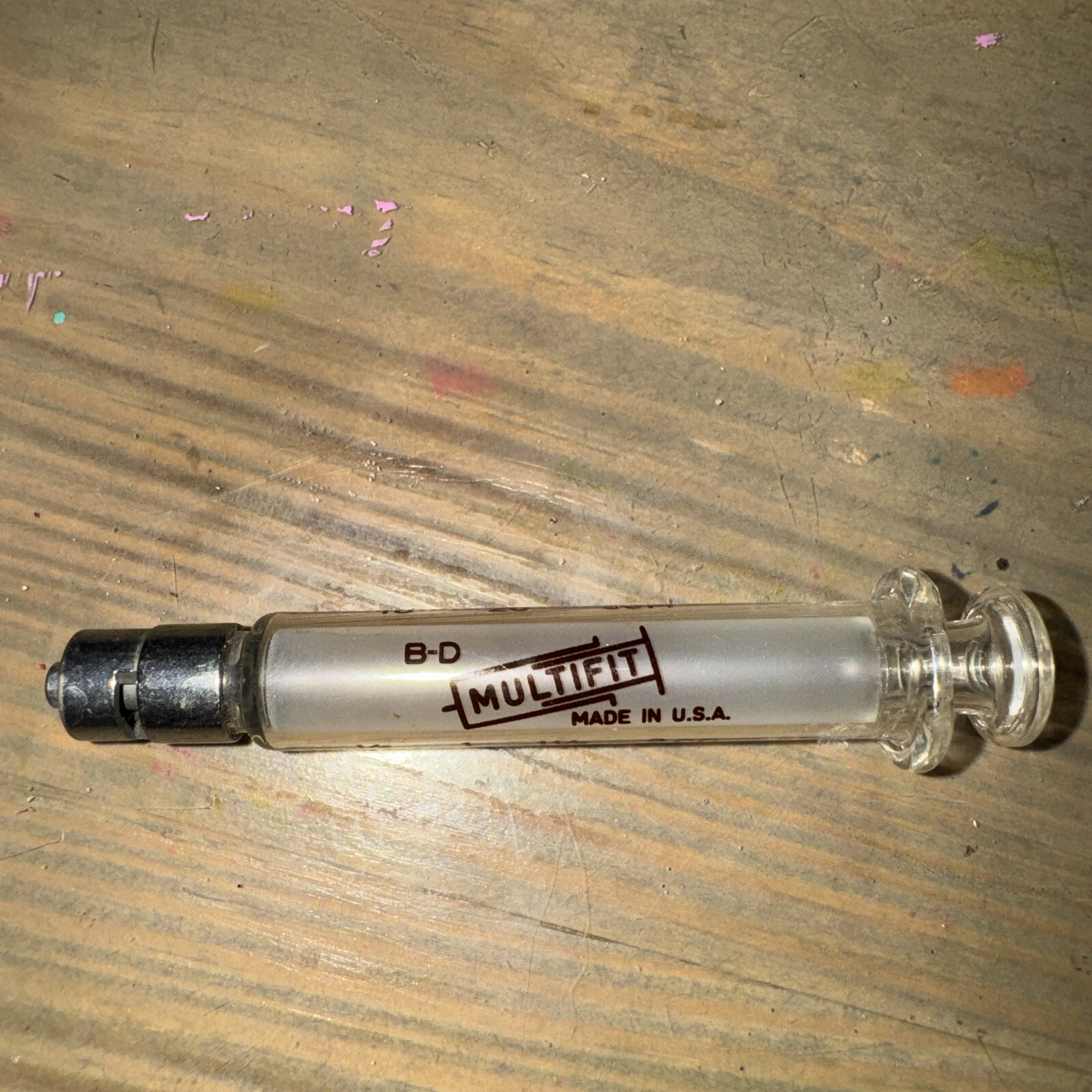 Vintage Pre Owned BD Becton Dickinson 2CC Glass Medical Syringe Multi-fit