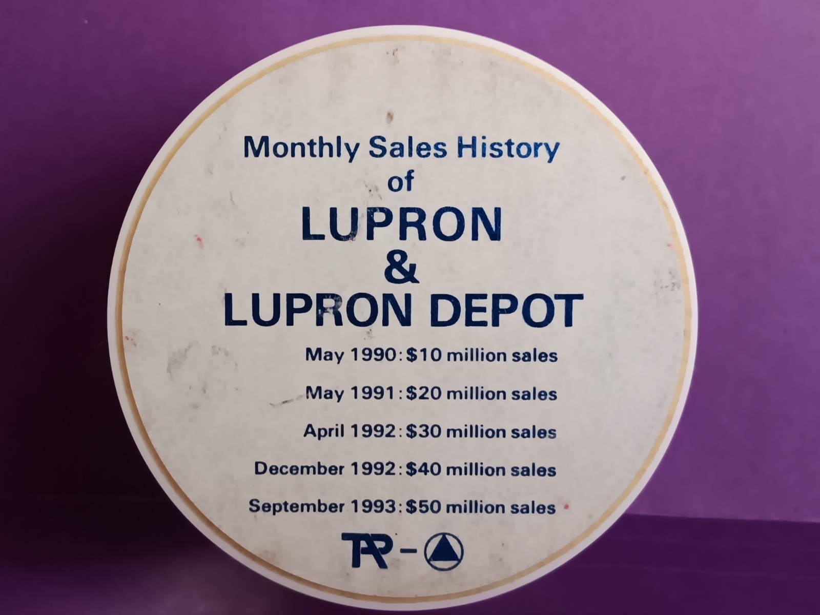 DRUG REP LUPRON DEPOT & LUPRON LUCITE PAPERWEIGHT NATIONAL SALES JAPAN