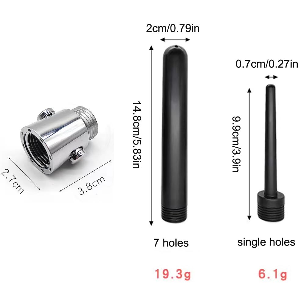 Douche Enema Nozzle With On/Off Water Control Valve Switch, Shower Black