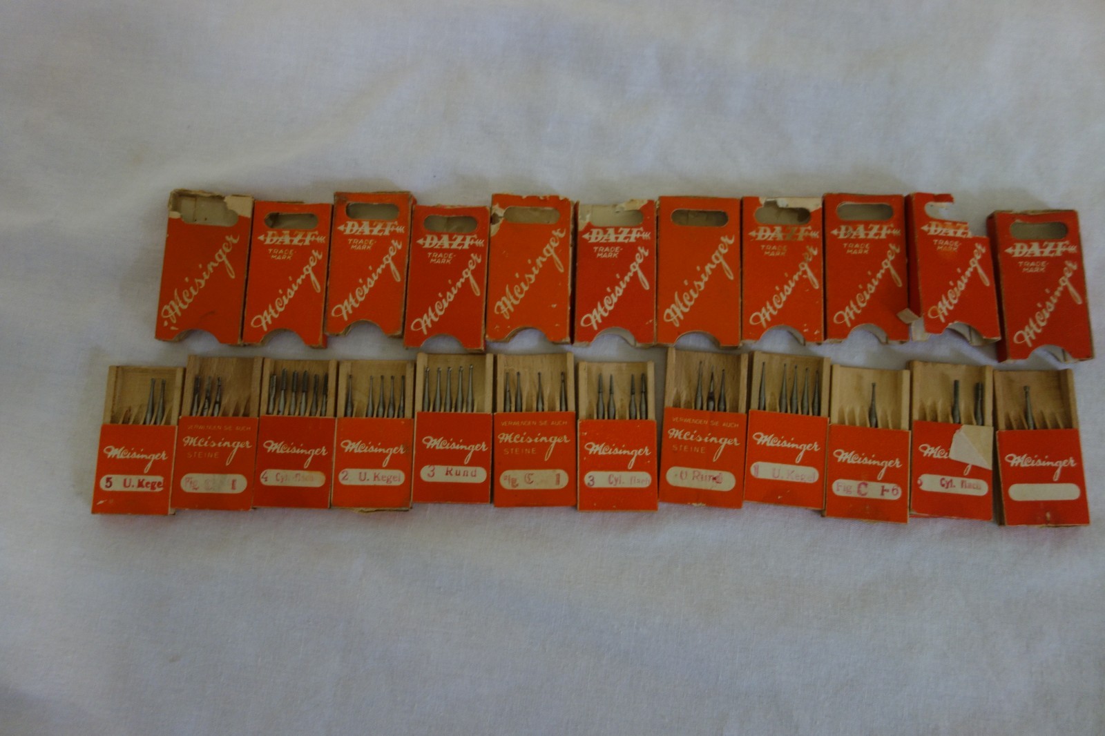 Vintage Lot Of 12 Dental Burrs Packs 41 Bits Total Made in Germany Dazf