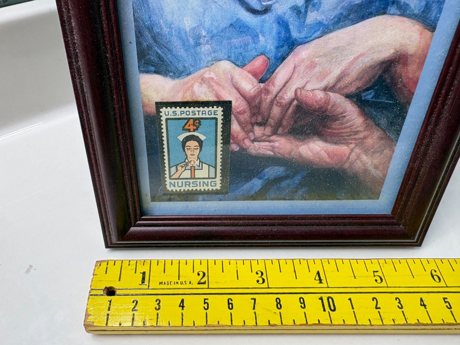 Framed Nursing US Postage Stamp with “Nurses….are the heartbeat of healthcare”