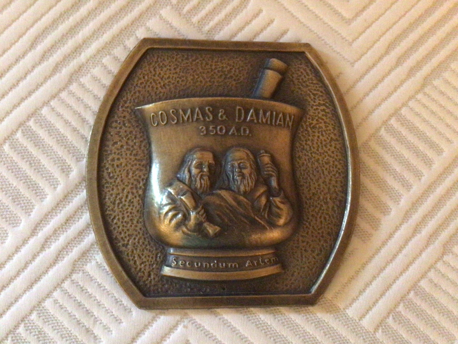 COSMAS AND DAMIAN BRONZE PROMO PLAQUE