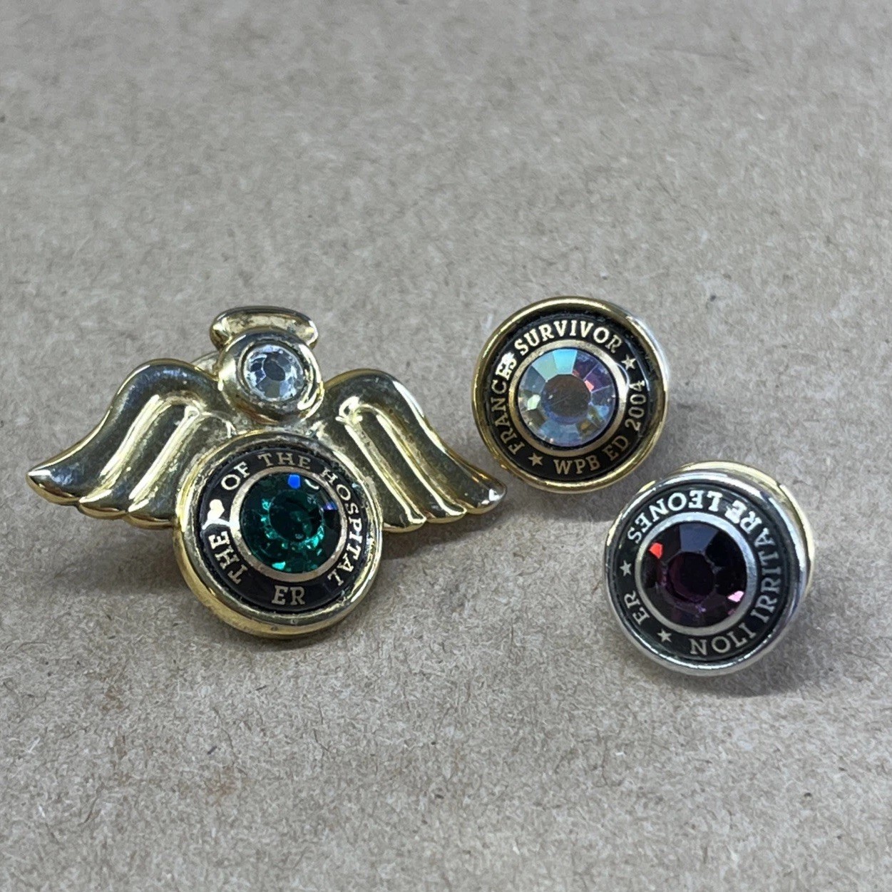 Vintage Nurse Pin Lot Nursing Medical Heart Hospital Hurricane Frances ER Angel