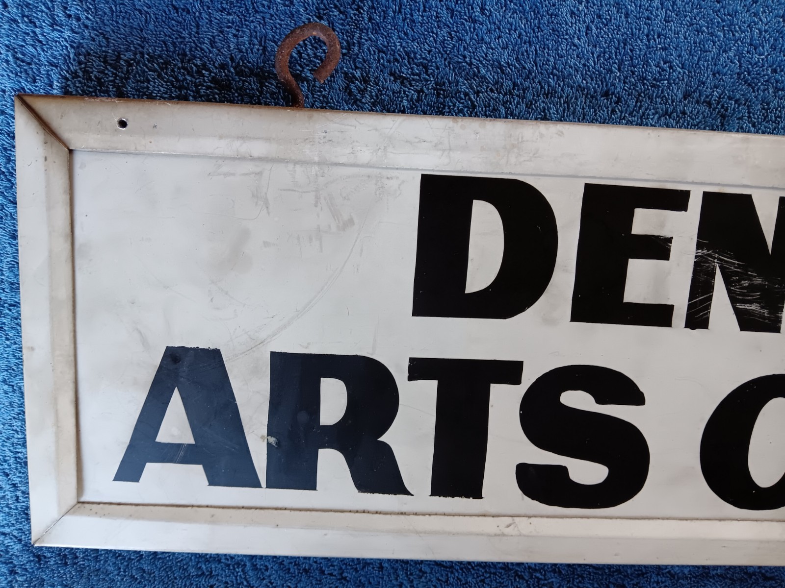 Vtg DENTIST Office SIGN 2 SIDED DENTAL ARTS CENTER Dr Outdoor B&W Sturdy 1970s