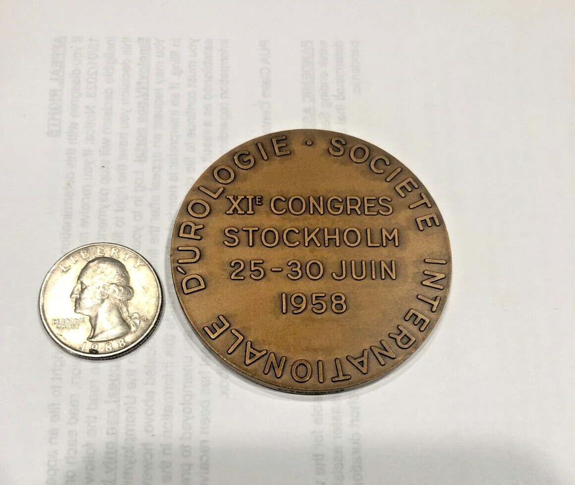 congres international d’urologie 1958 Bronze Medallion – Stockholm